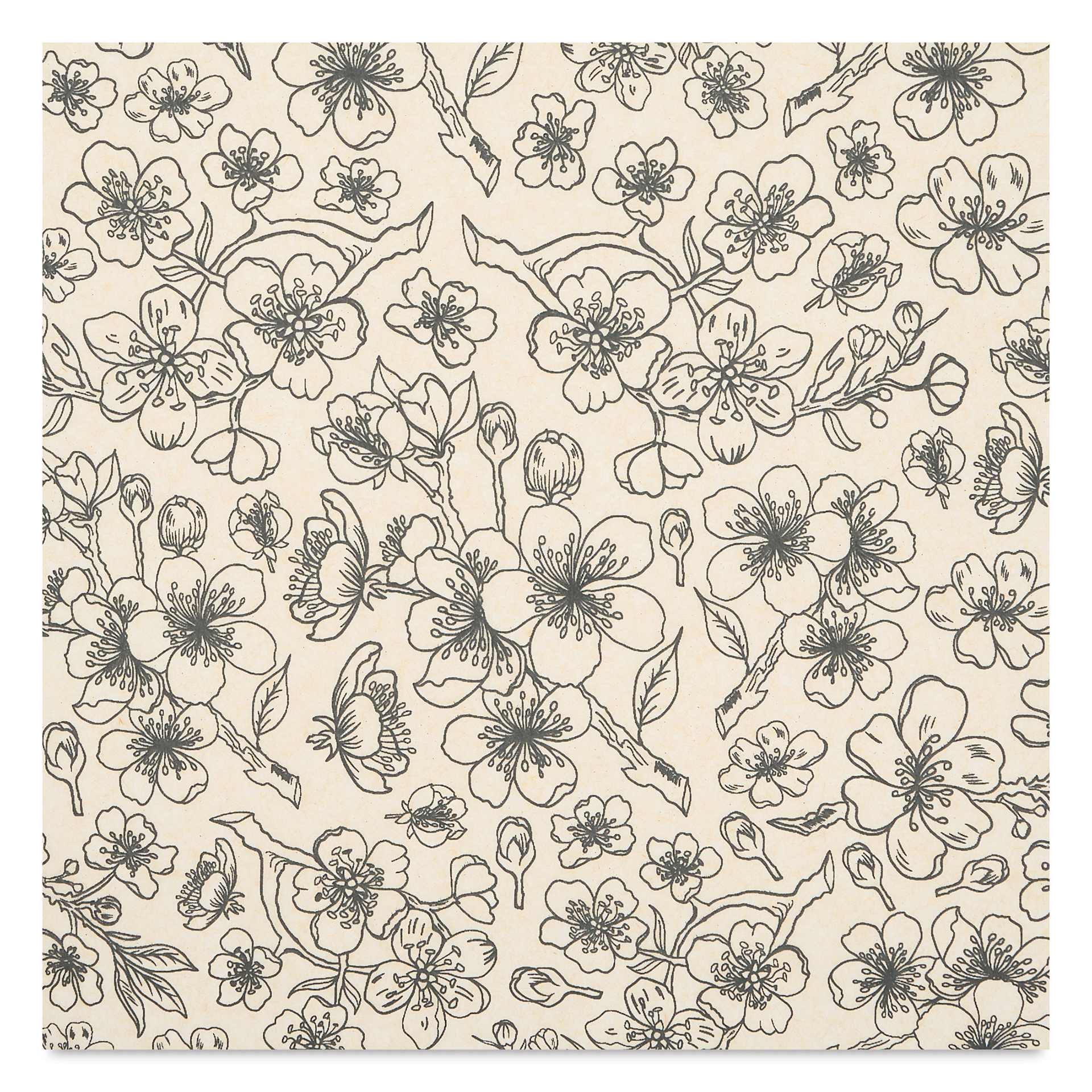 Elan Transfers Underglaze Transfer Sheet - Cherry Branches, Black close up