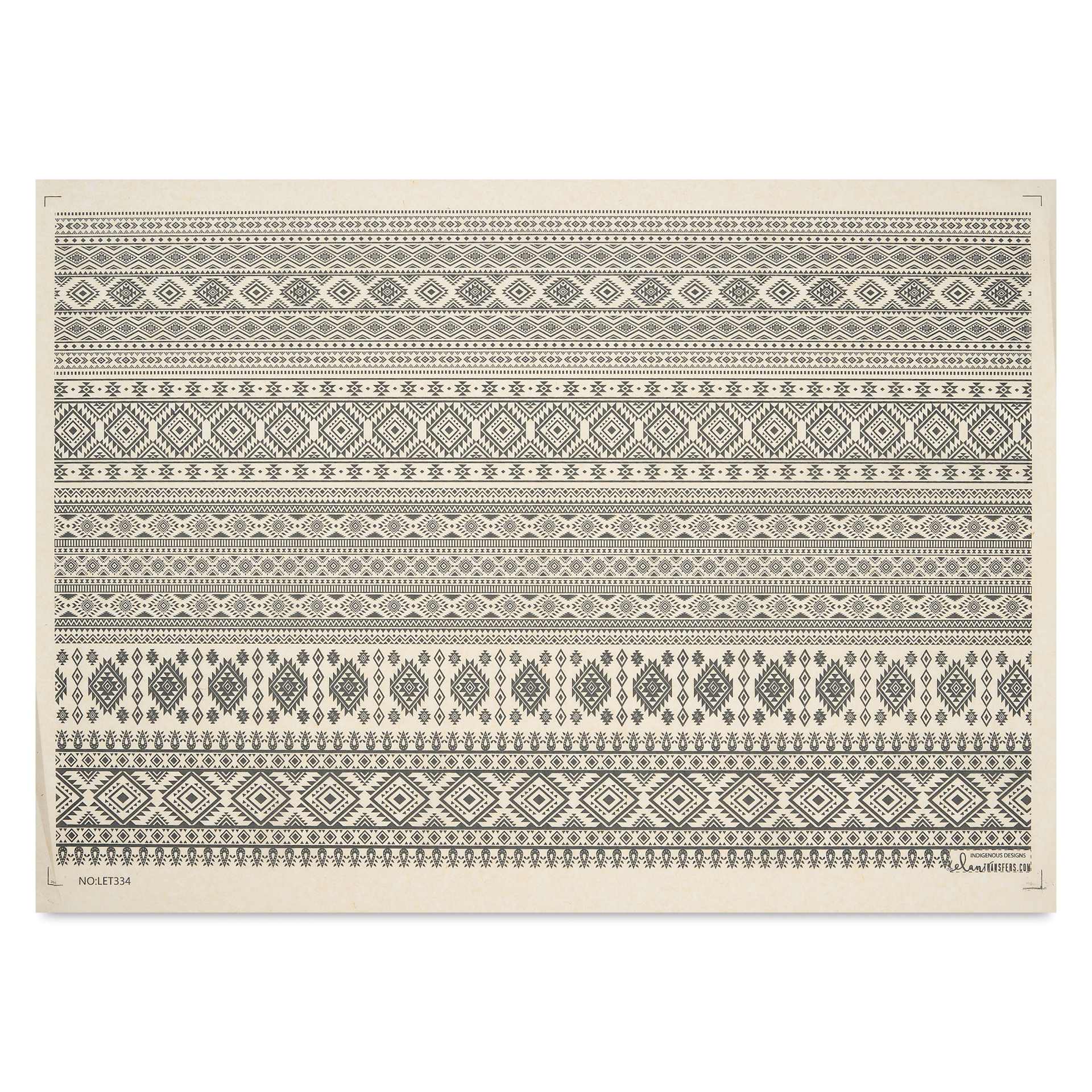Elan Transfers Underglaze Transfer Sheet - Indigenous Designs, Black