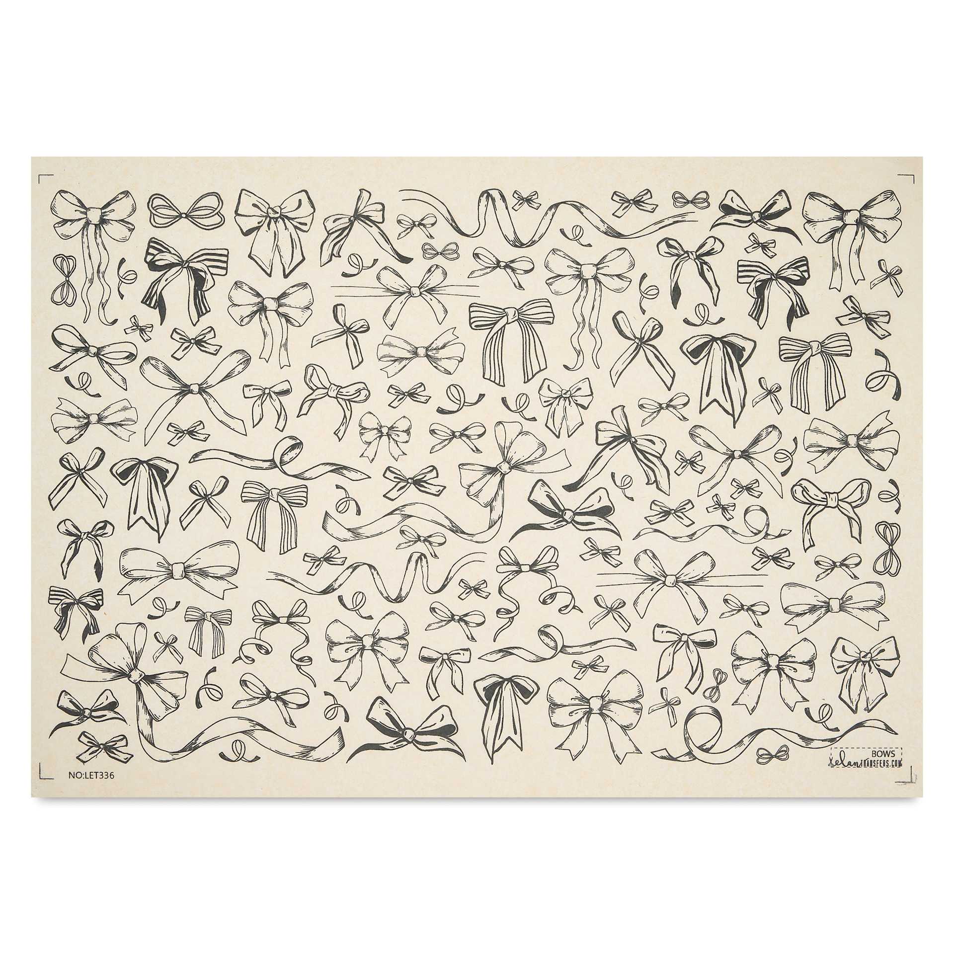 Elan Transfers Underglaze Transfer Sheet - Bows, Black