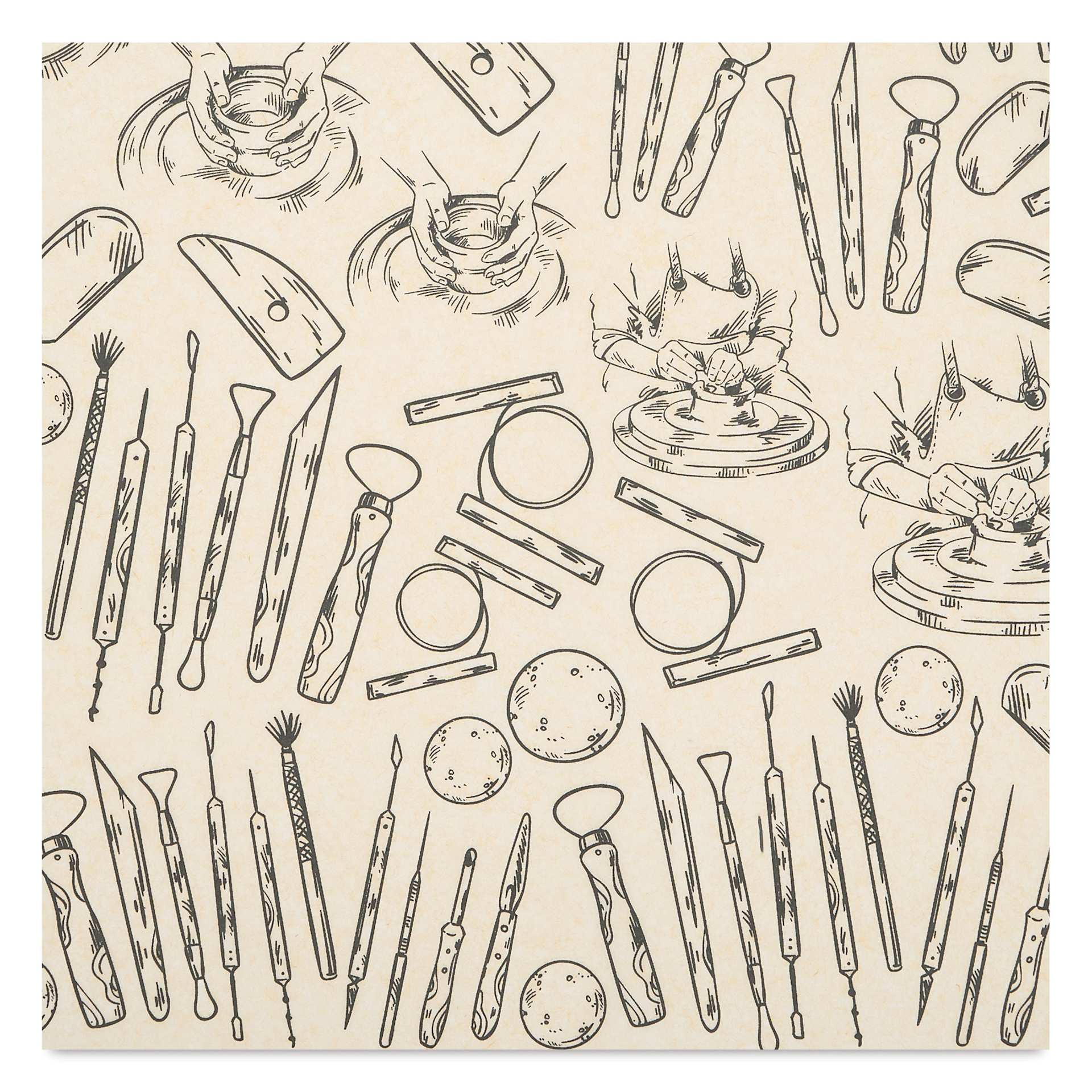 Elan Transfers Underglaze Transfer Sheet - Tools of The Trade, Black close up