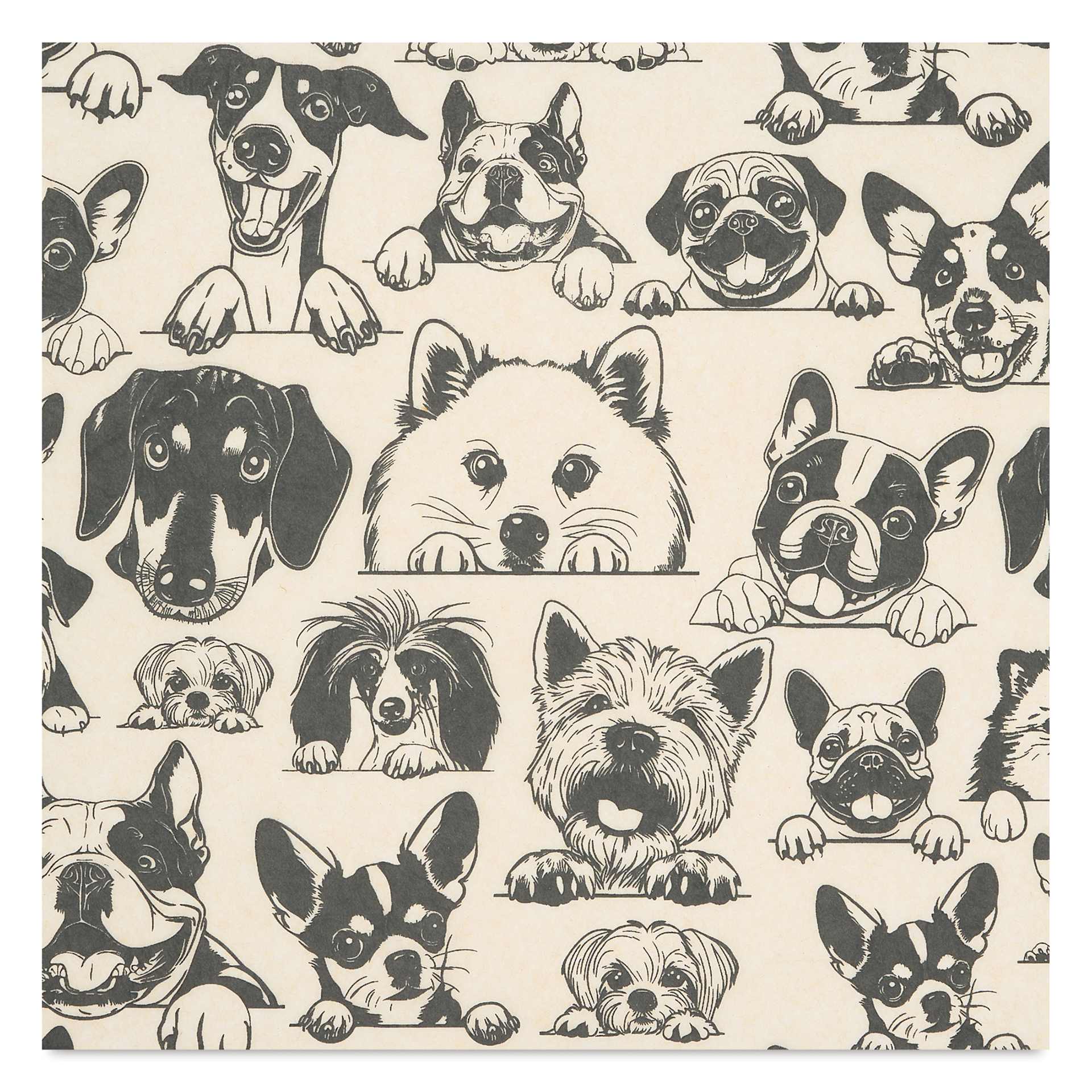 Elan Transfers Underglaze Transfer Sheet - Zany Dogs Small, Black close up