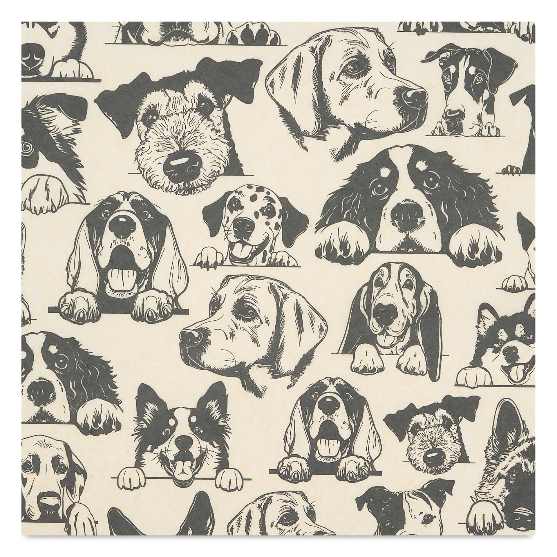 Elan Transfers Underglaze Transfer Sheet - Zany Dogs Large, Black close up