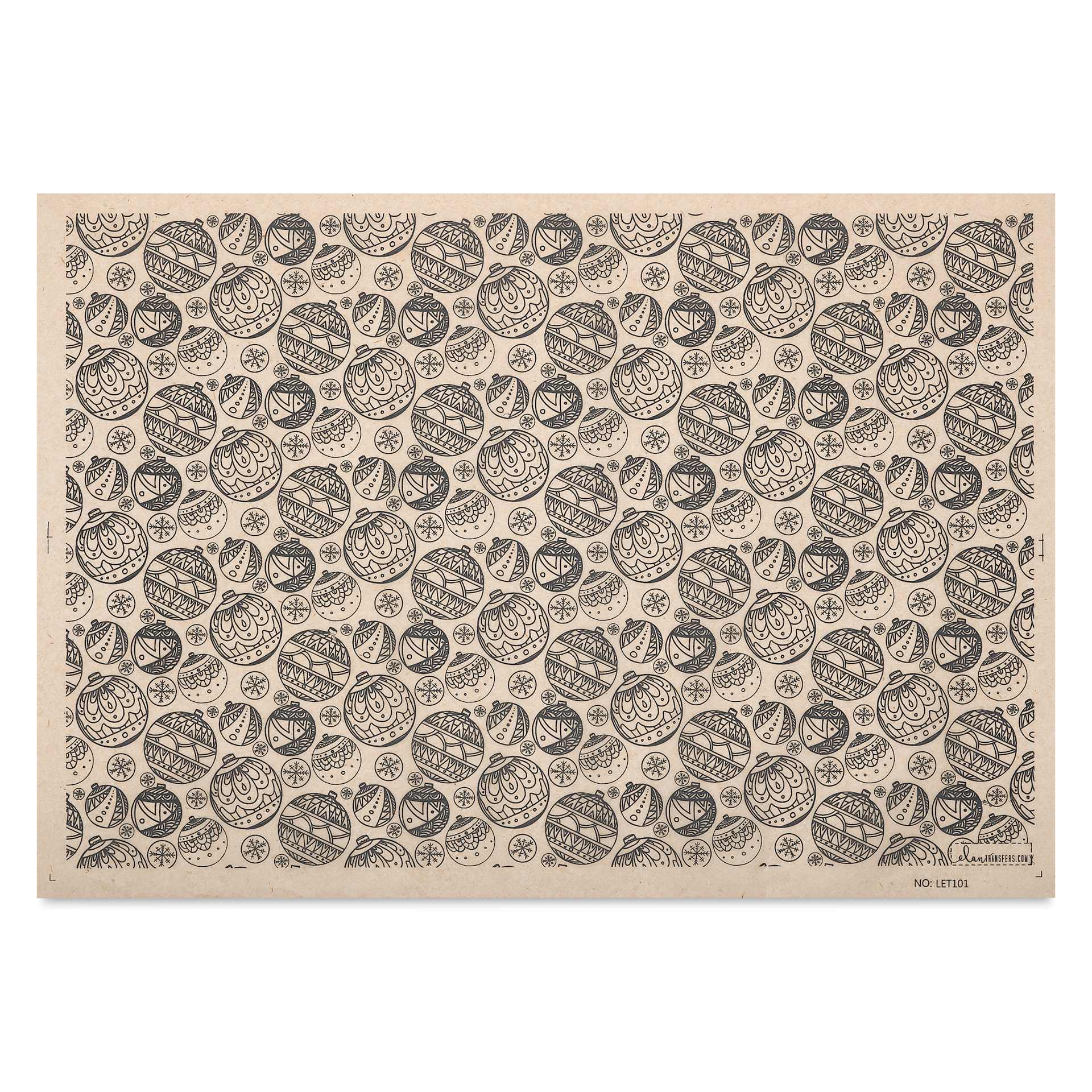 Elan Transfers Underglaze Transfer Sheet - Ornaments, Black