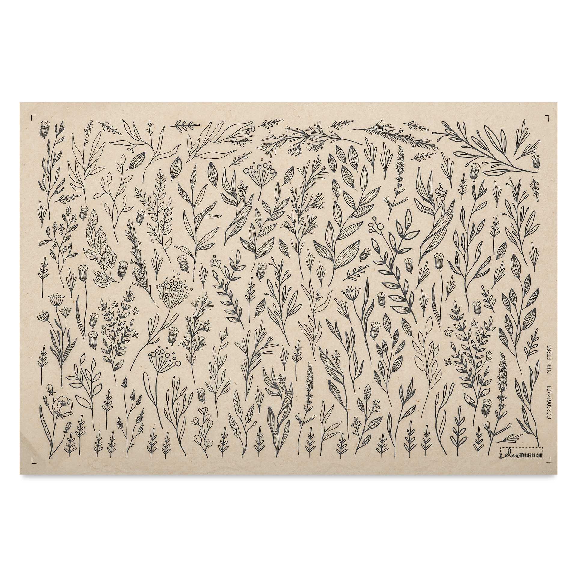 Elan Transfers Underglaze Transfer Sheet - Branches, Black
