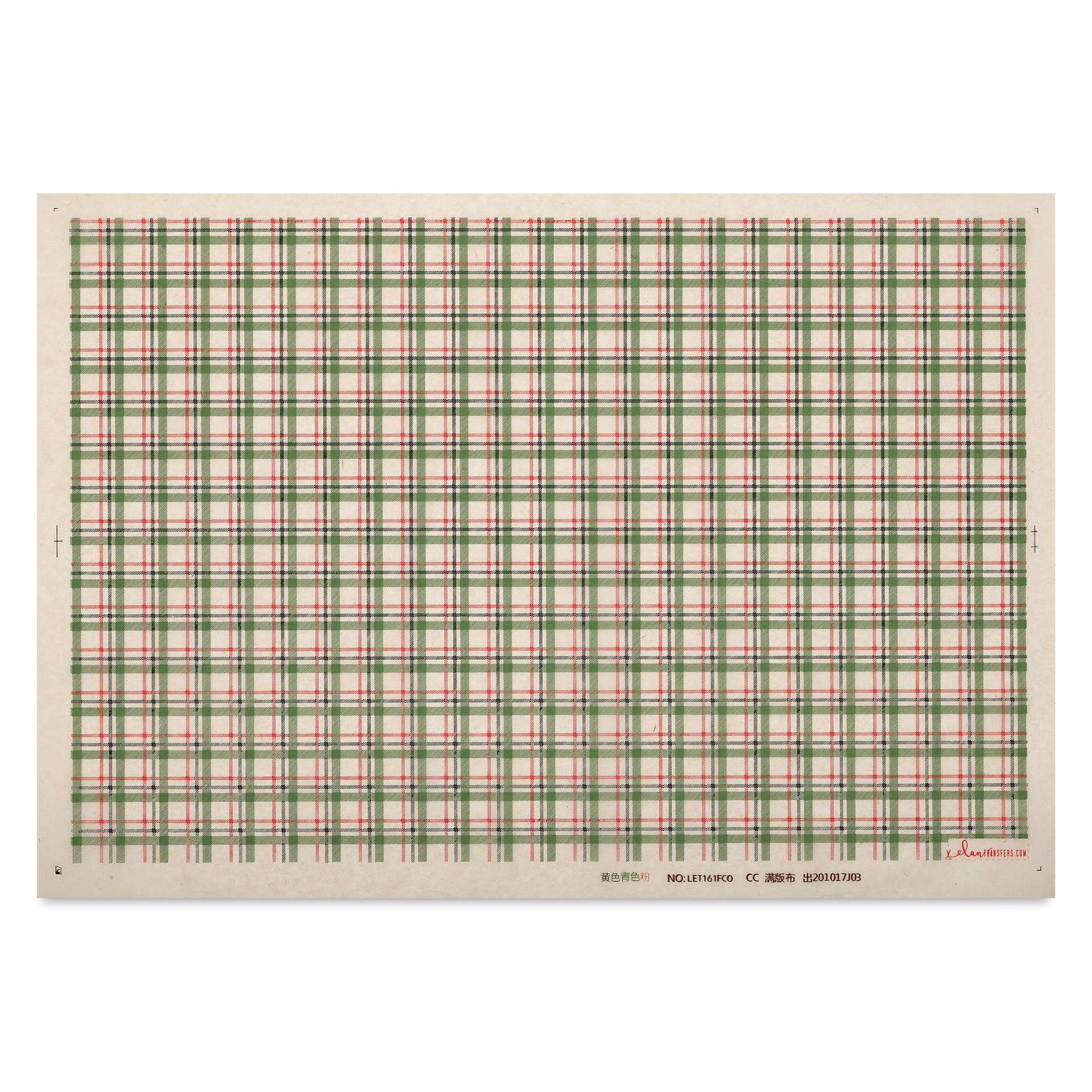 Elan Transfers Underglaze Transfer Sheet - Holiday Plaid, Assorted