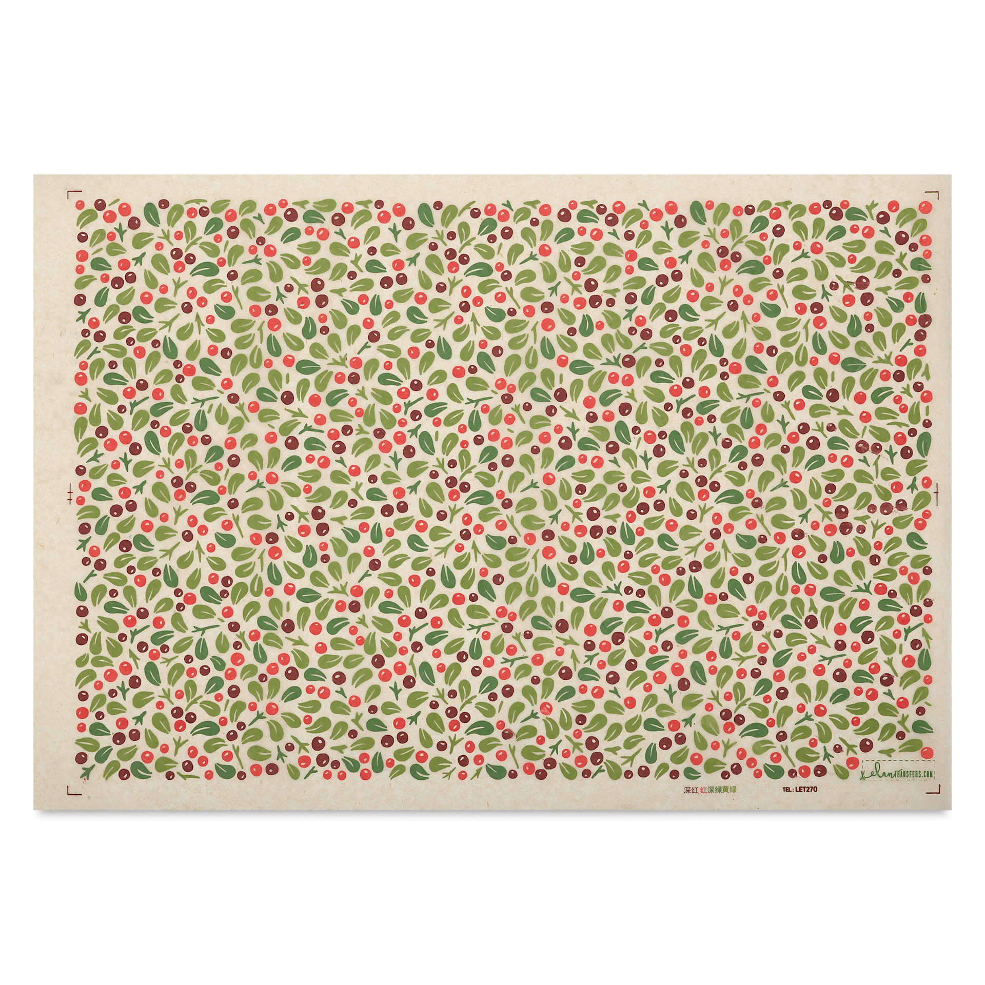 Elan Transfers Underglaze Transfer Sheet - Winter Berries, Assorted Colors