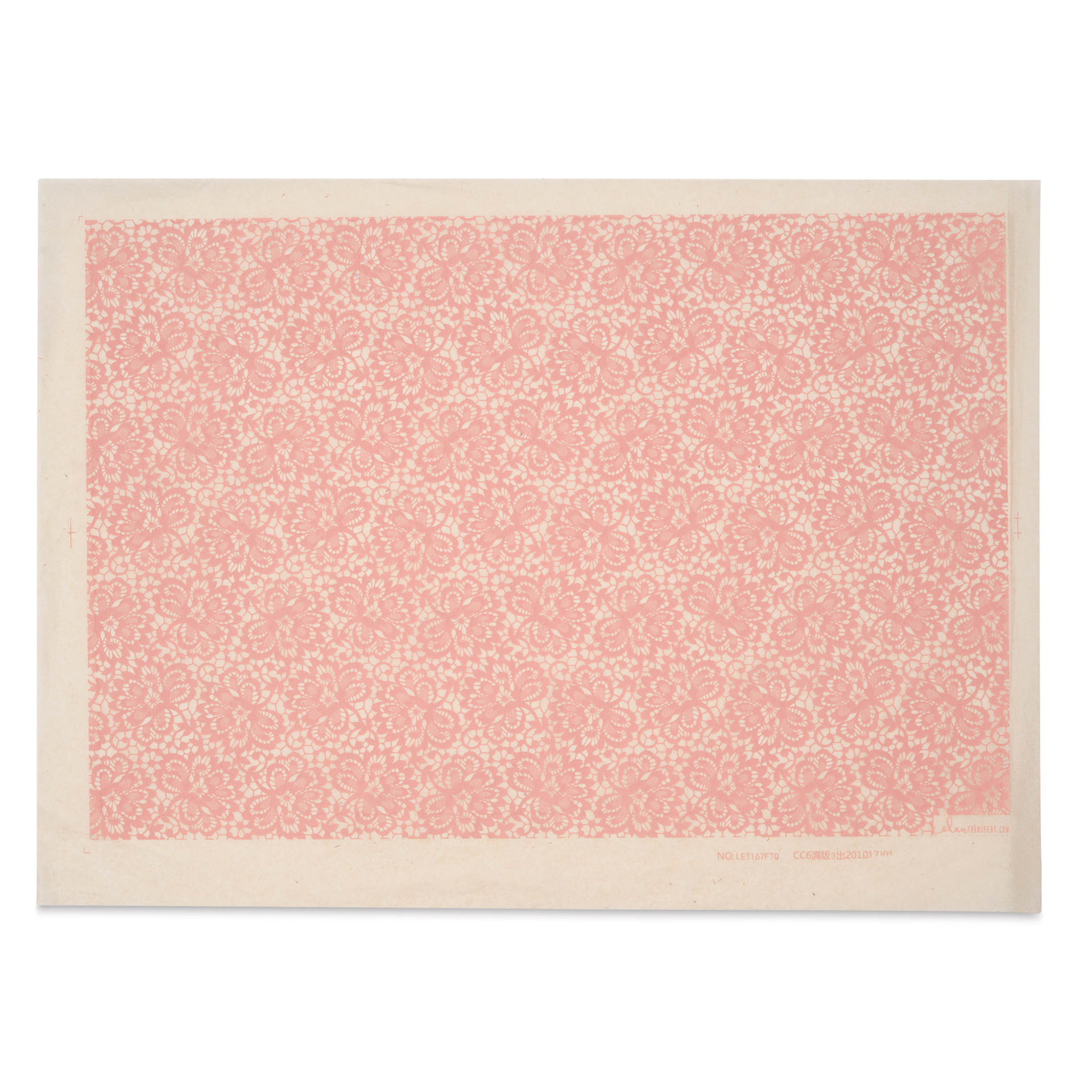 Elan Transfers Underglaze Transfer Sheet - Floral Lace, Pink