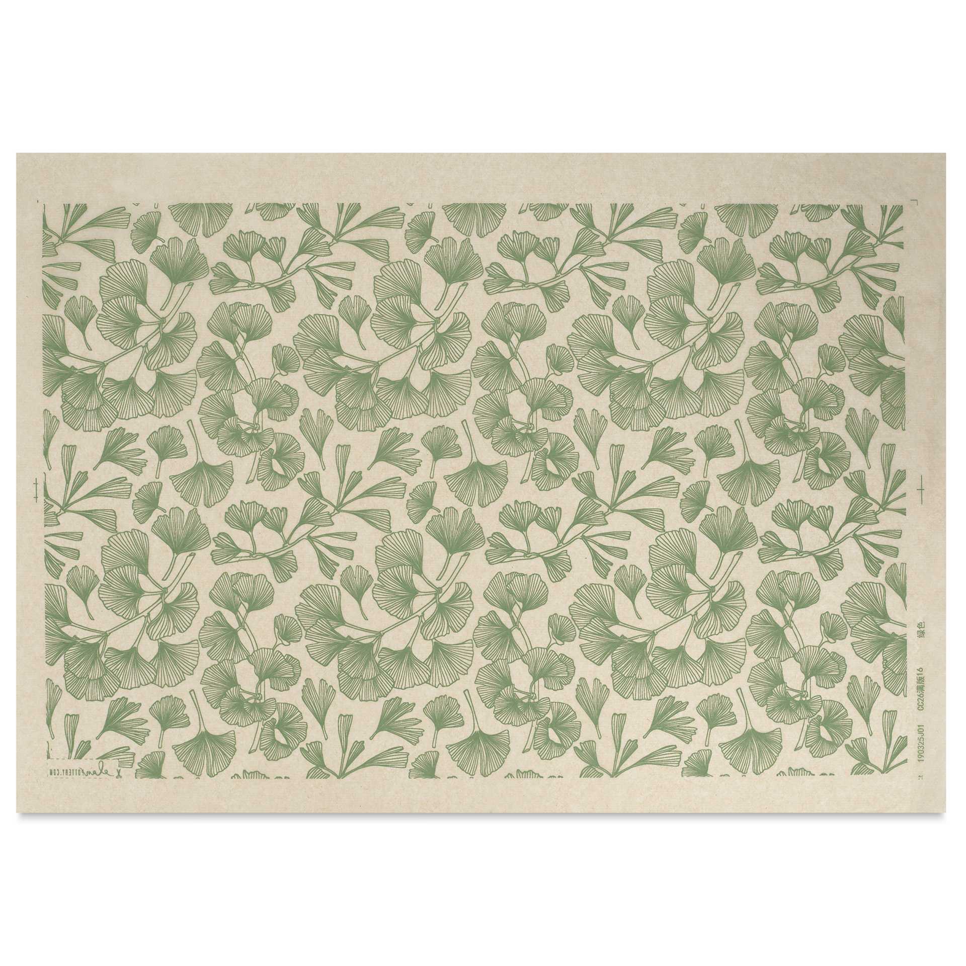 Elan Transfers Underglaze Transfer Sheet - Ginkgo Leaves Green