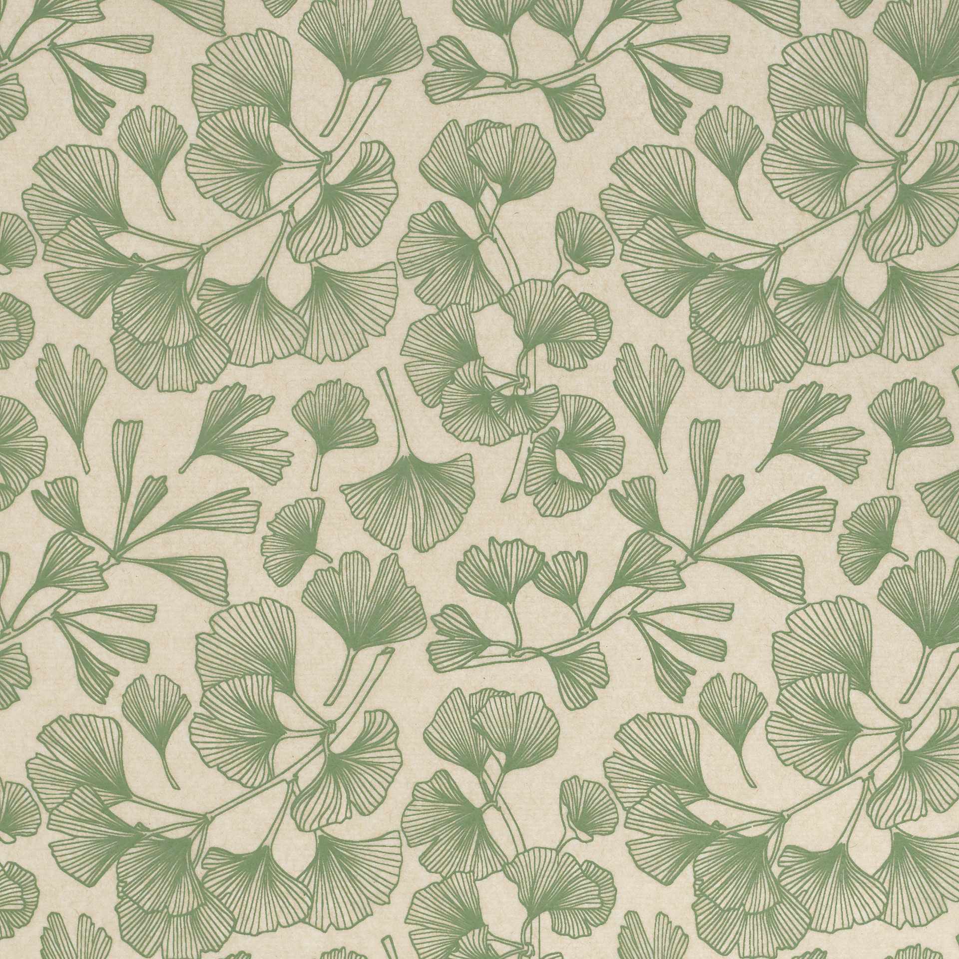 Elan Transfers Underglaze Transfer Sheet - Ginkgo Leaves Green - close-up