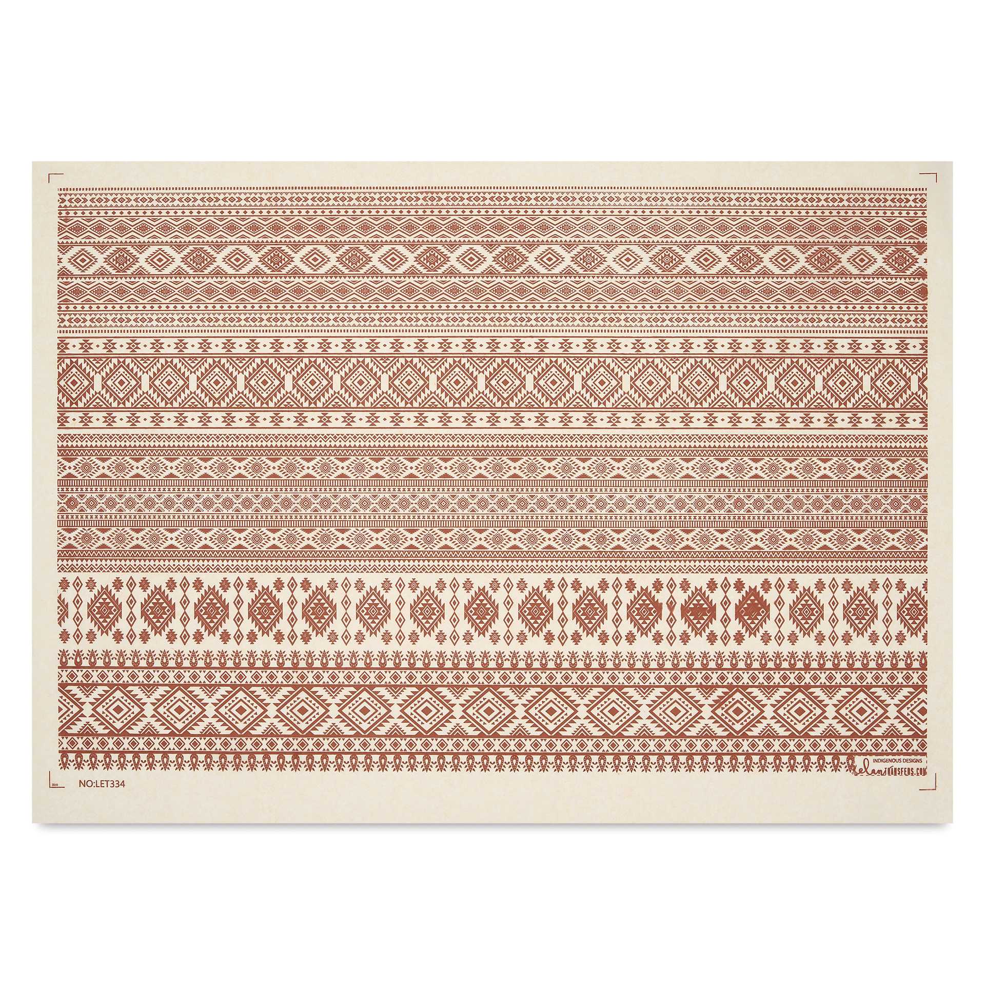 Elan Transfers Underglaze Transfer Sheet - Indigenous Designs, Brown