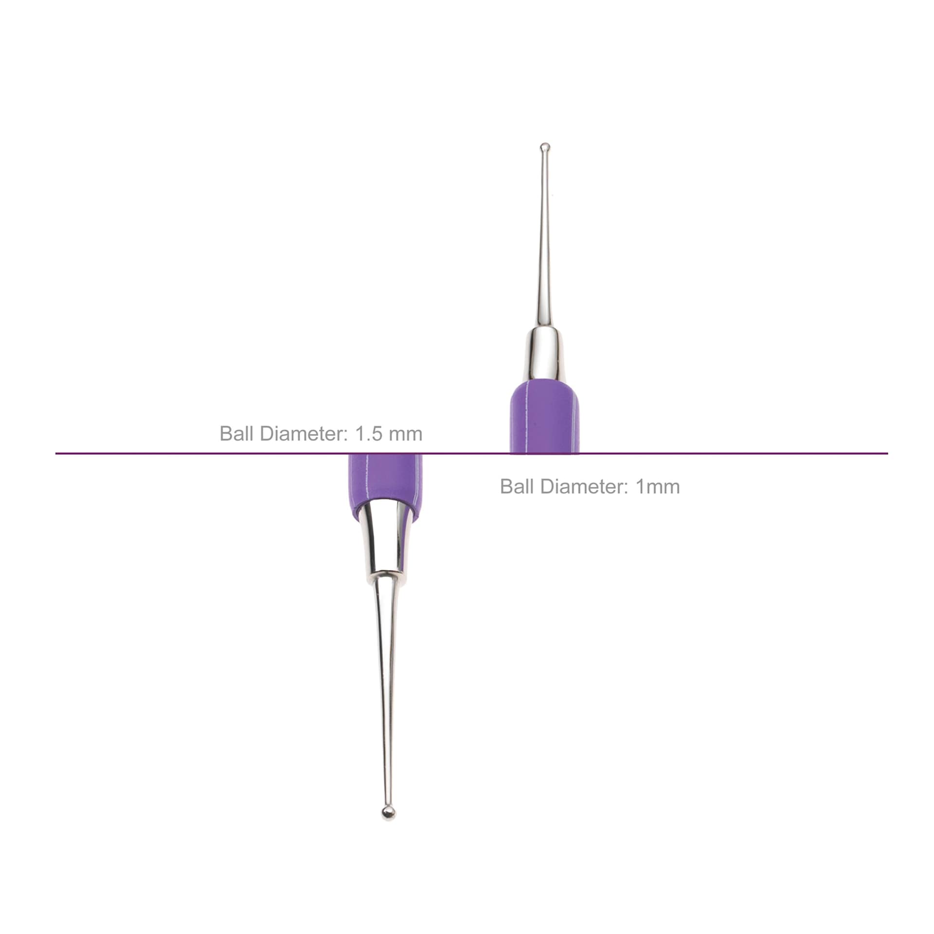 Xiem Double-End Ball Stylus Tool - 1 mm / 1.5 mm - close-up of ends with diameters