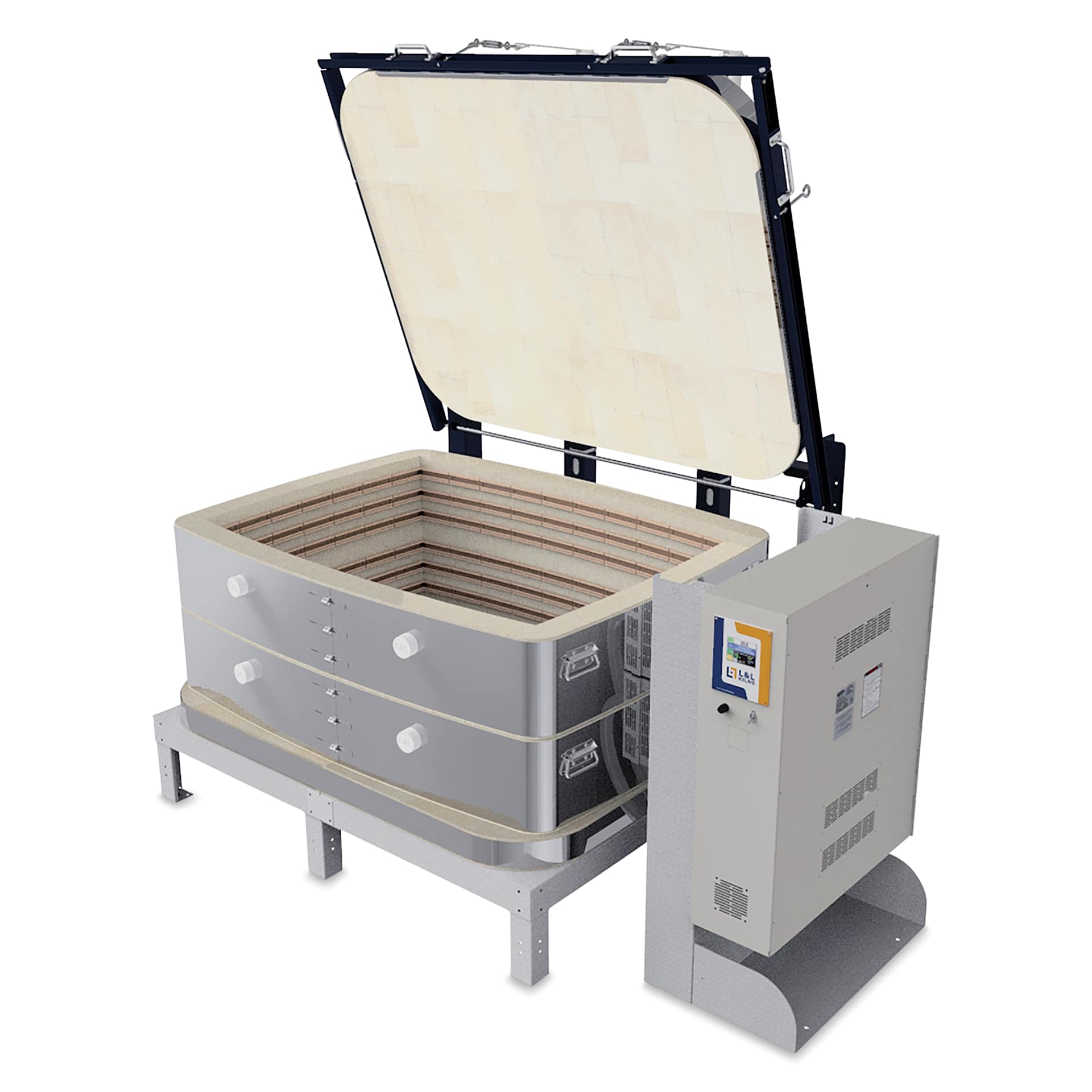 L&L Davinci Rectangular Kiln - TB3418-D, Cone 10, 240V-1P, 83.1A, 18" H x 43-1/2" W x 30-1/2" D