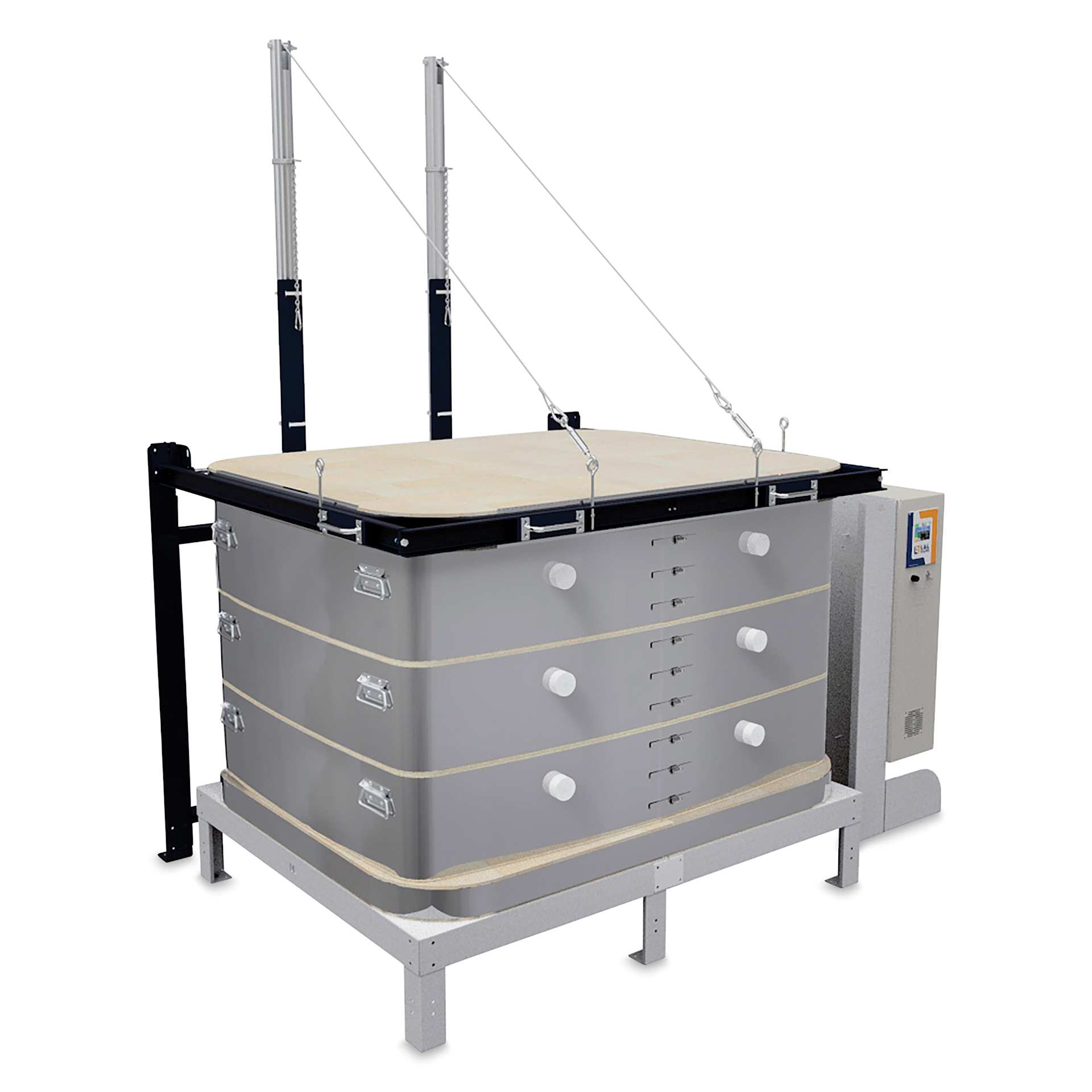 L&L Davinci Rectangular Kiln - T3427-D, Cone 10, 240V-3P, 60.0A, 27" H x 43-1/2" W x 30-1/2" D - with lid closed