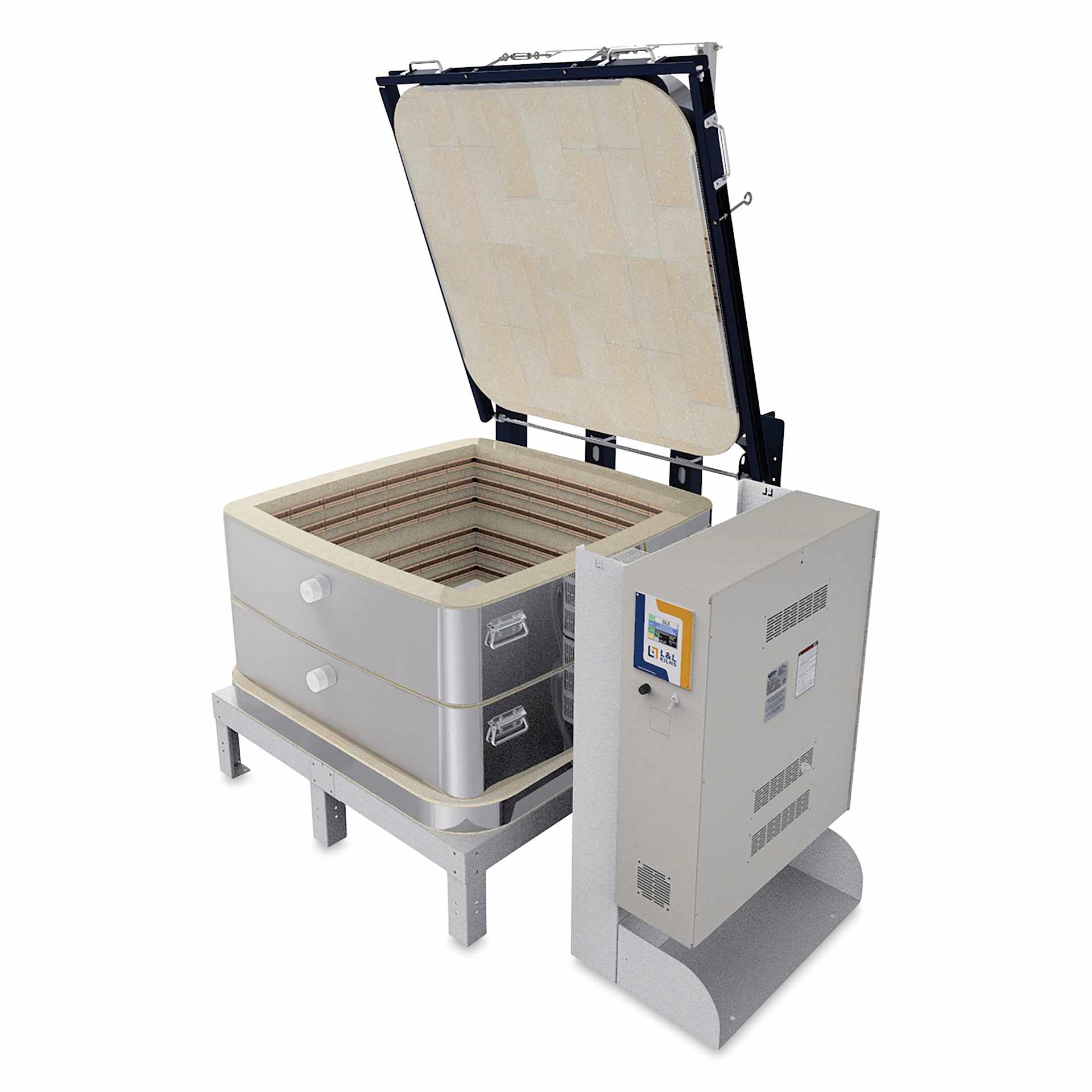 L&L Davinci Square Kiln - XB3218-D, Cone 10, 208V-1P, 68.3A, 18" H x 30-1/2" W x 30-1/2" D