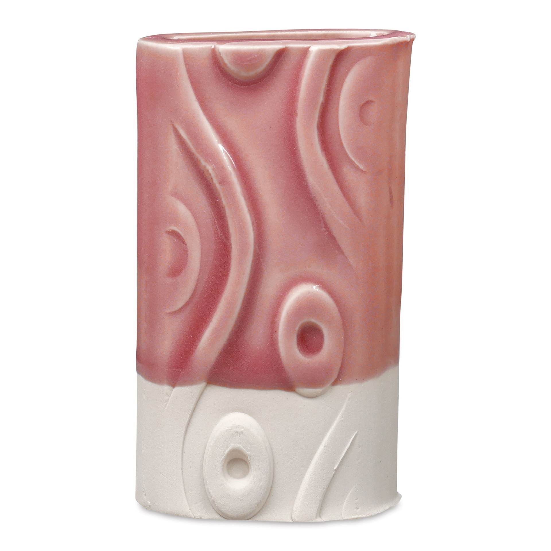 Amaco No. 16 White Chocolate Stoneware Clay - Glazed with C-53 Celadon Weeping Plum