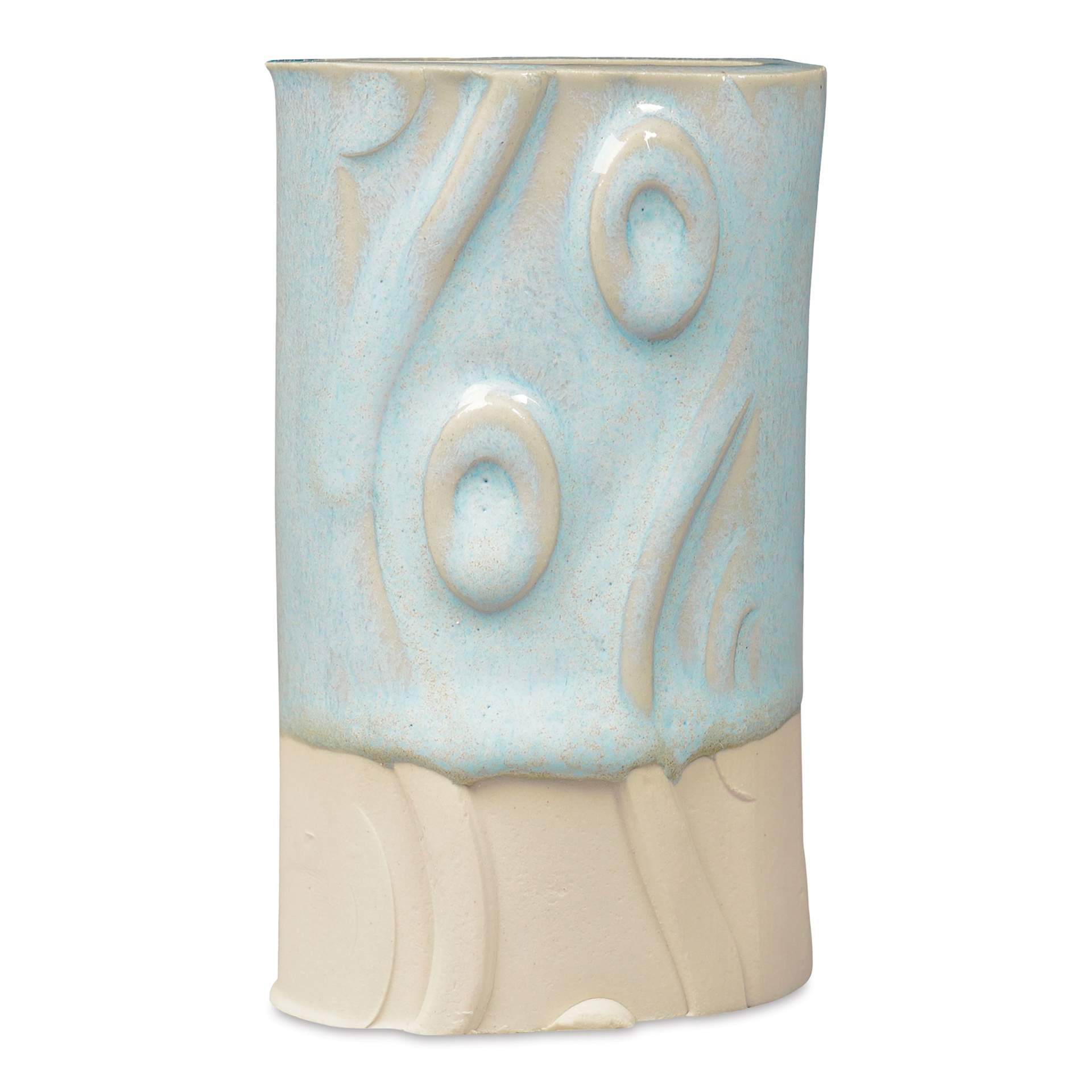 Amaco No. 16 White Chocolate Stoneware Clay - Glazed with PCF-19 Potter's Choice Flux Glaze Cirrus Flow