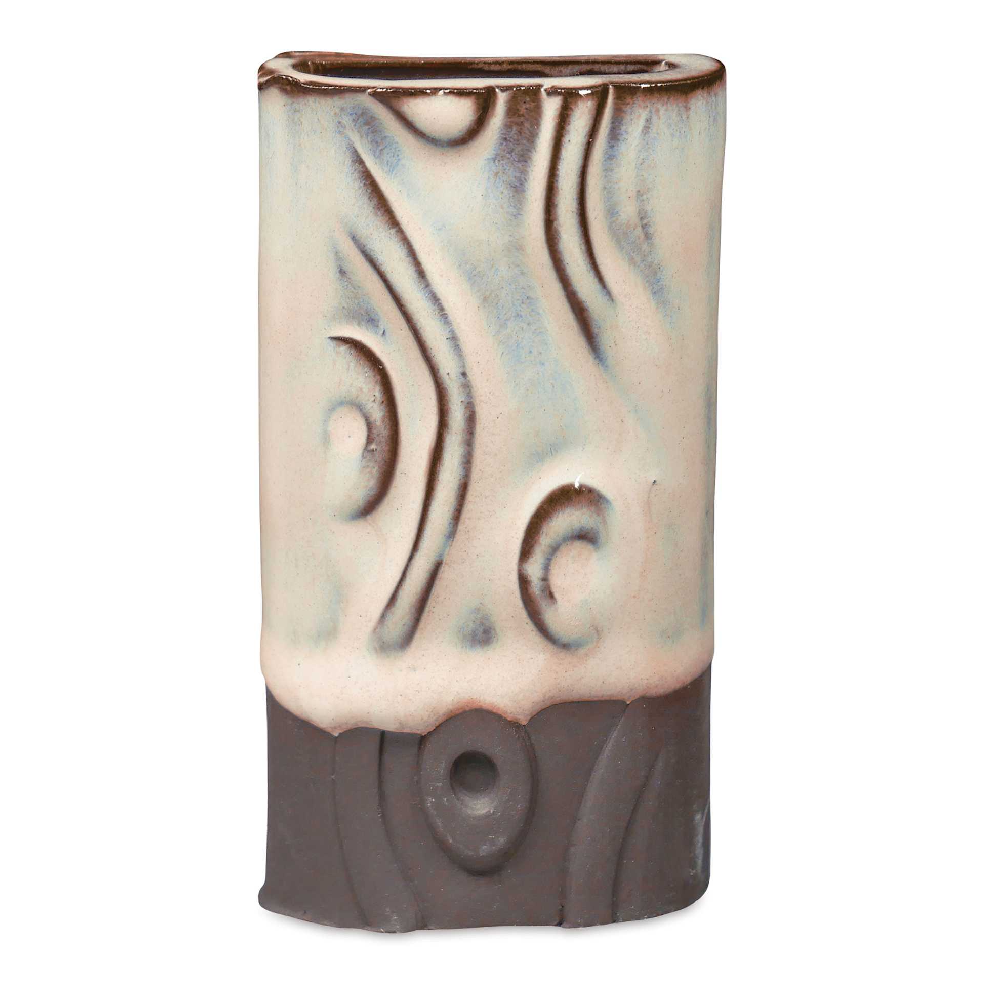 Amaco No. 32 Dark Chocolate Stoneware Clay - Glazed with PCF-54 Potter's Choice Flux Glaze Flux Blossom