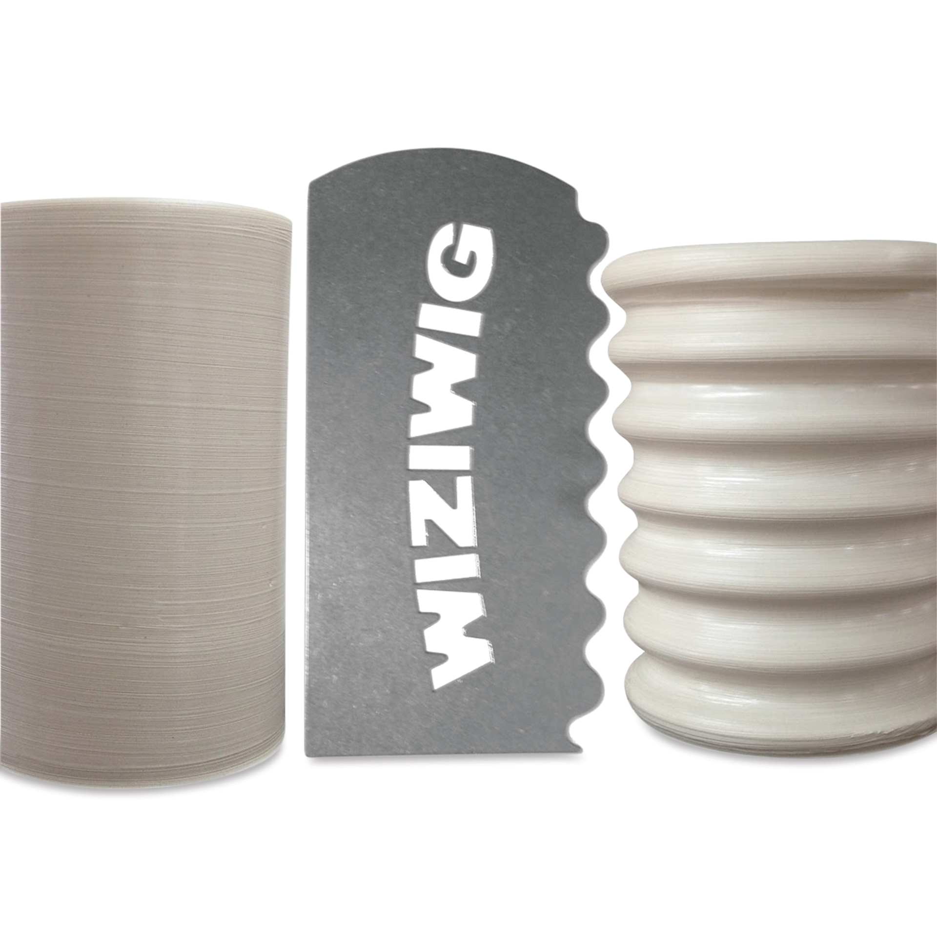 WiziWig Tools Multi-Functional Richard Metal Potter’s Rib used on clay