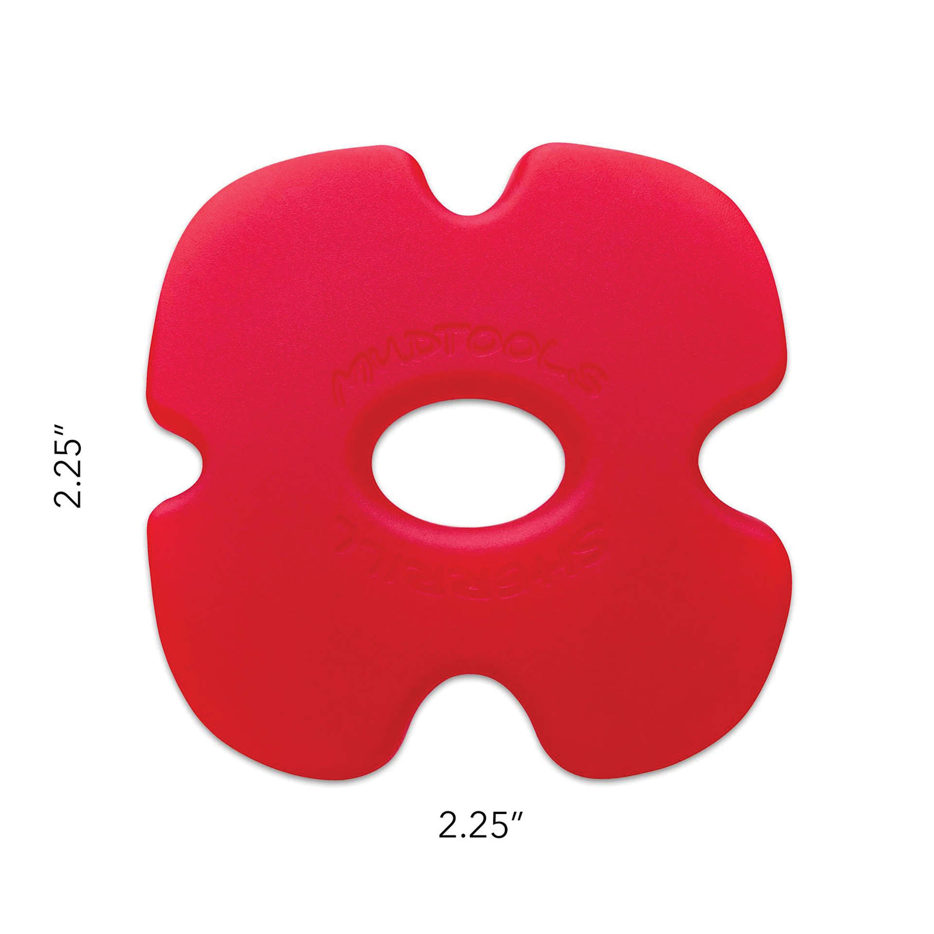 Mudtools Edgy Polymer Rib - Red, Very Soft showing dimensions