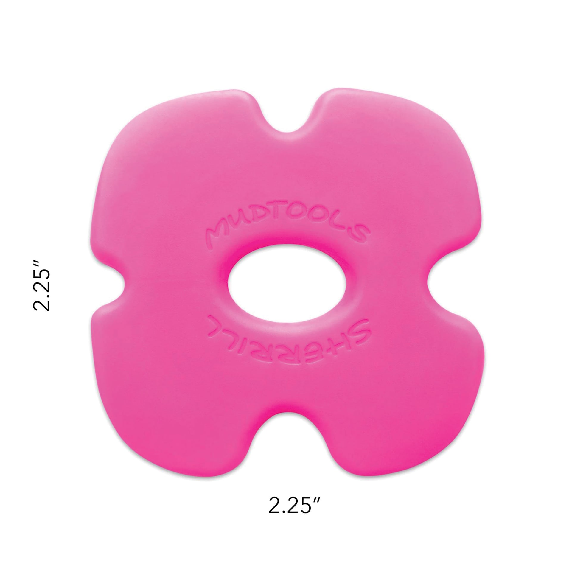 Mudtools Edgy Polymer Rib - Pink, Ultra Soft showing dimensions