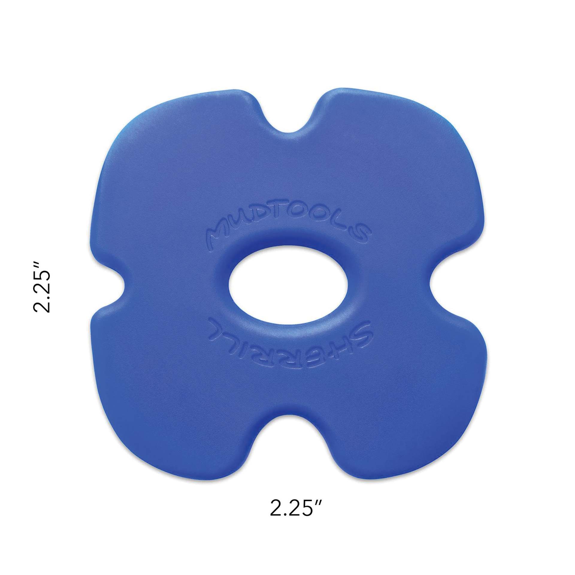 Mudtools Edgy Polymer Rib - Blue, Firm showing dimensions