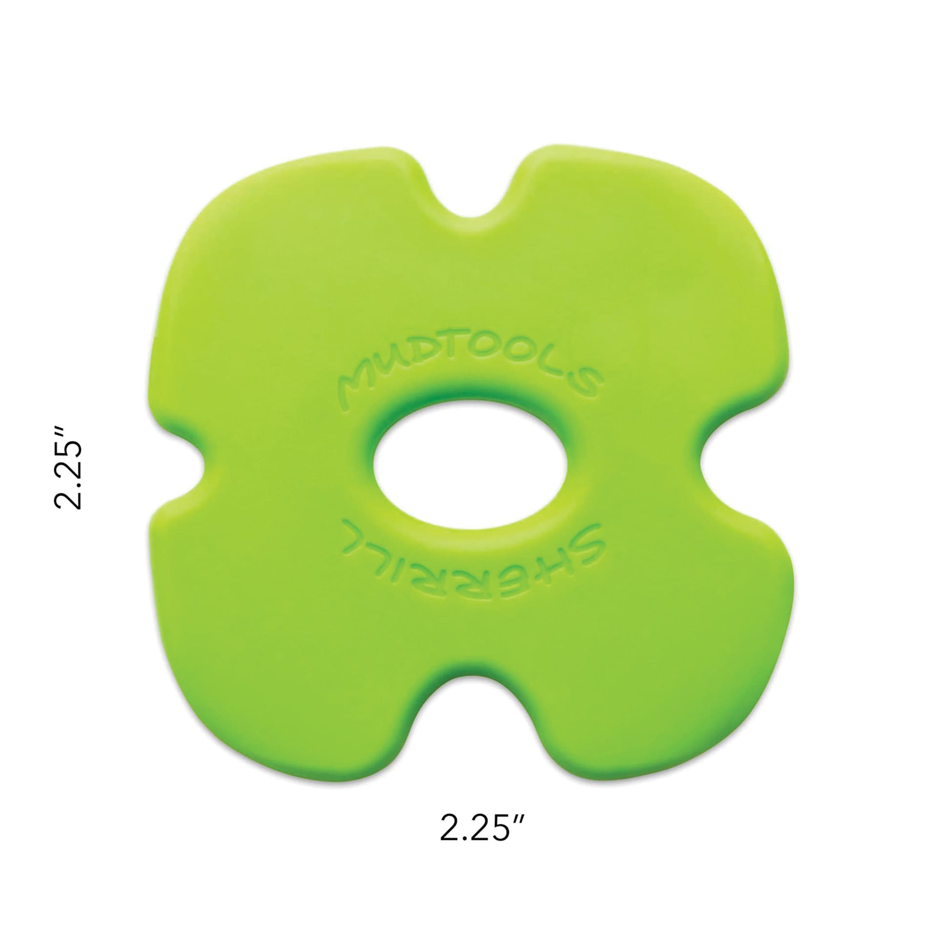 Mudtools Edgy Polymer Rib - Green, Medium showing dimensions