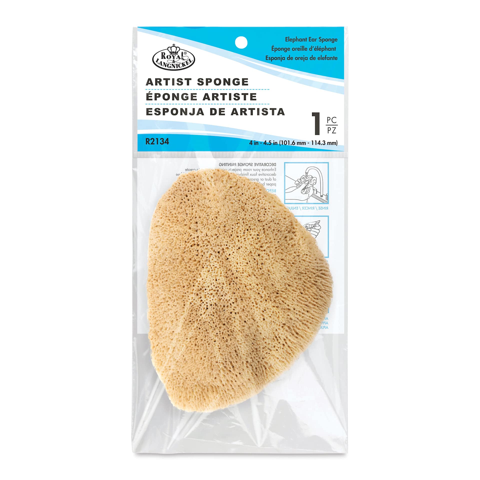 Royal & Langnickel Elephant Ear Sponge - 4" to 4-1/2" in package