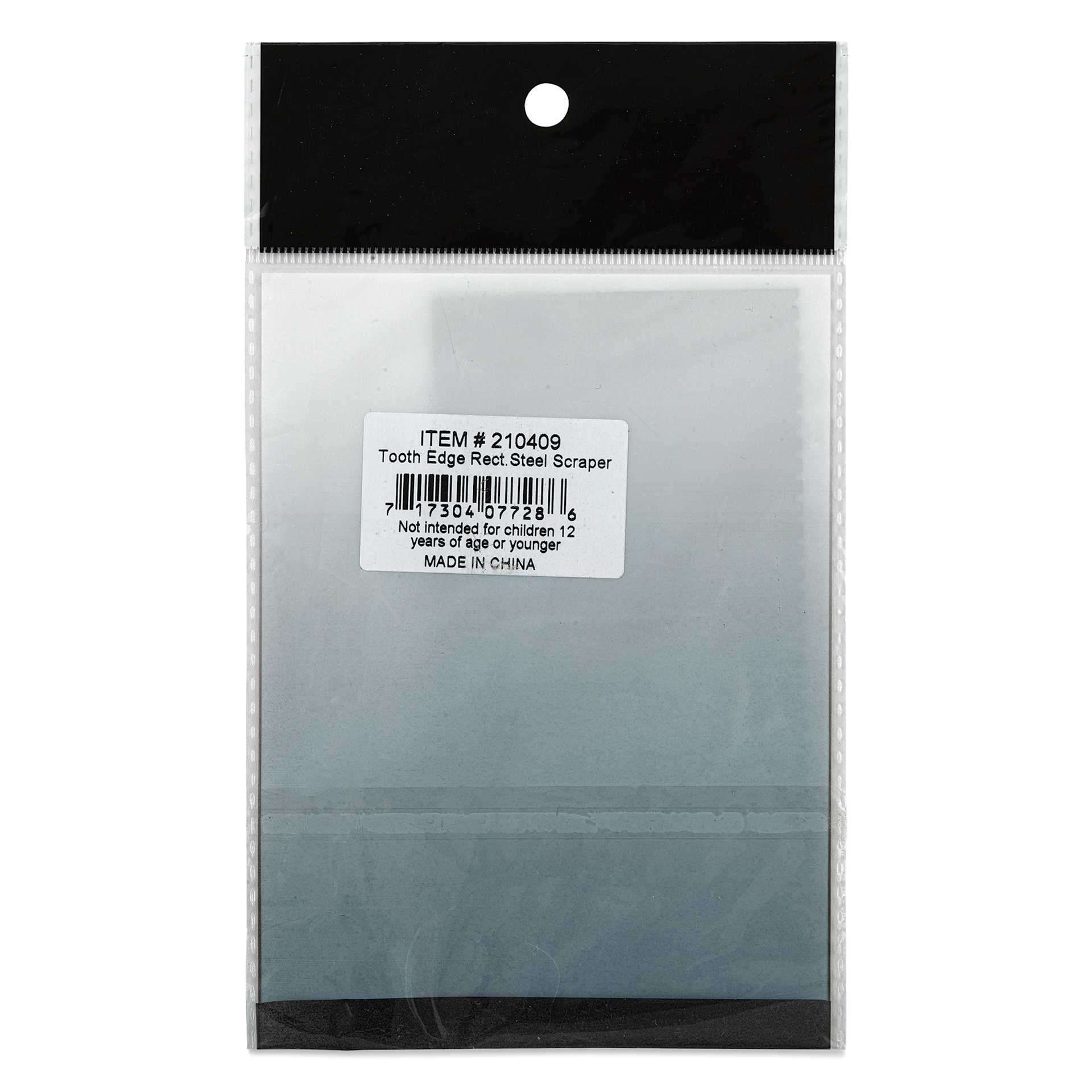 Richeson Stainless Steel Scrapers - Rectangle, Serrated, 2-3/4" x 5-1/2" (Back of package)