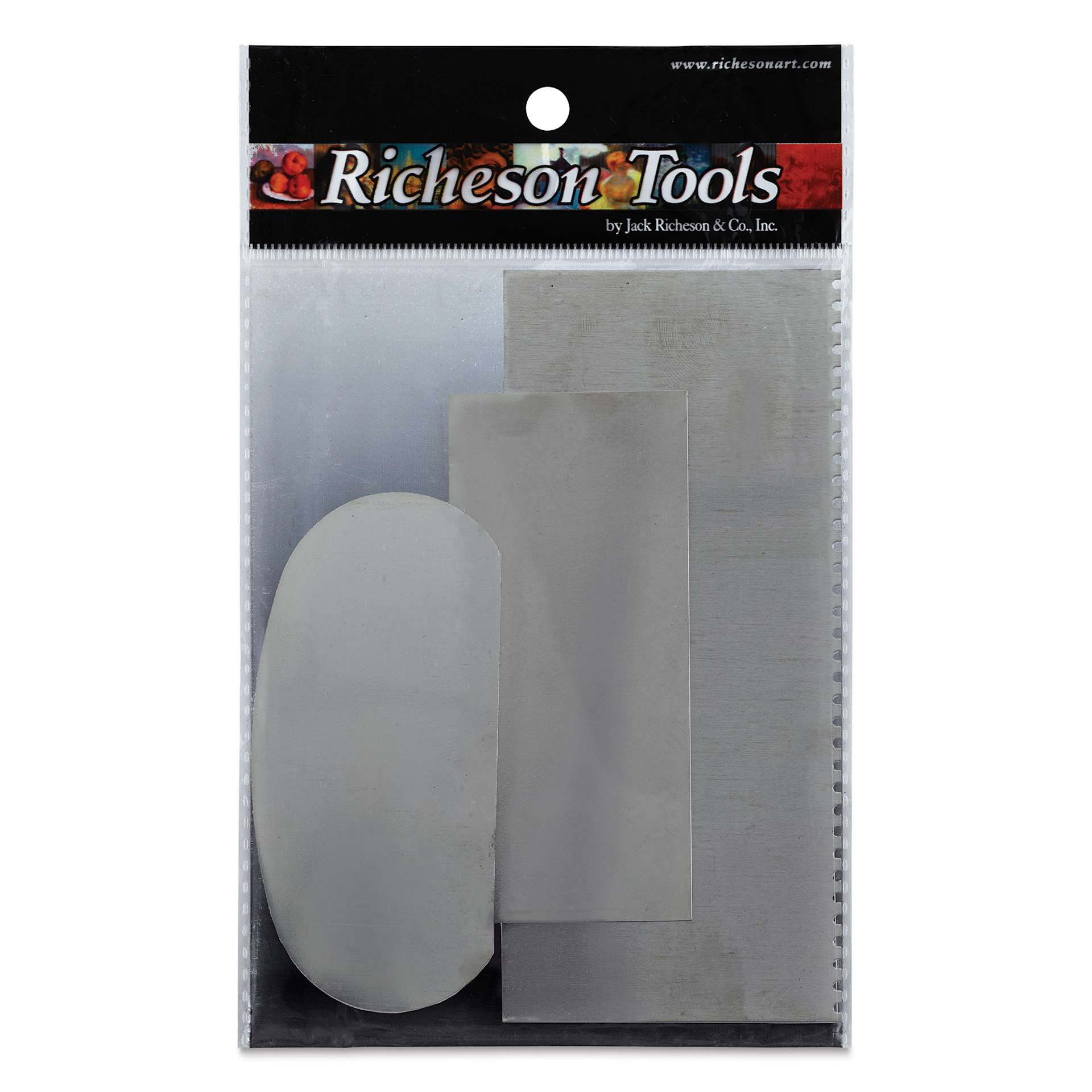 Richeson Stainless Steel Scrapers - Set of 3 (Front of package)
