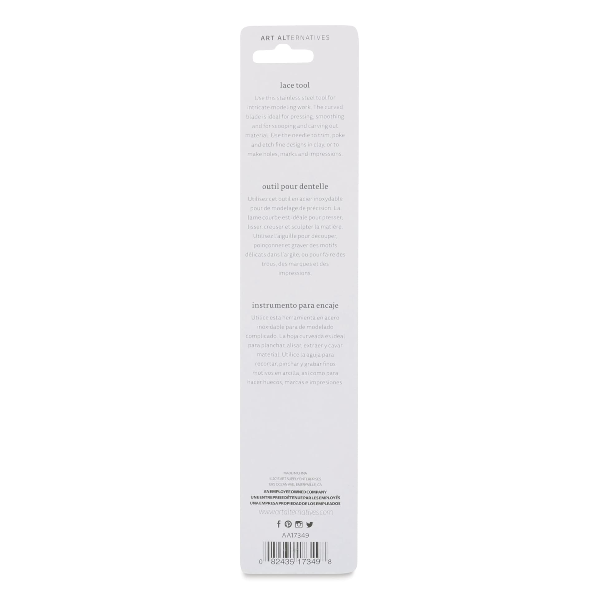 Art Alternatives Lace Tool - back of packaging