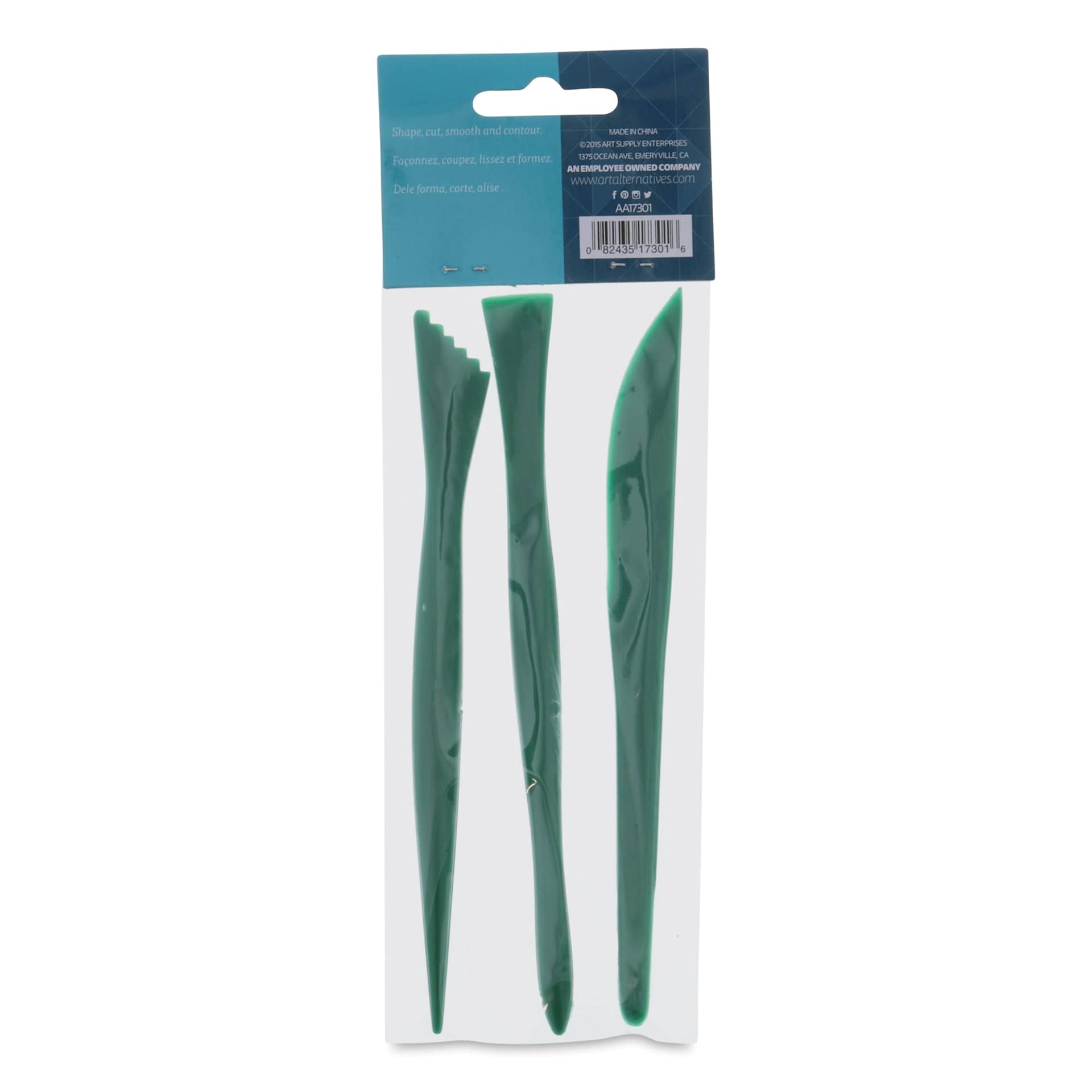 Art Alternatives Plastic Modeling Tools - Set of 3 - back of packaging
