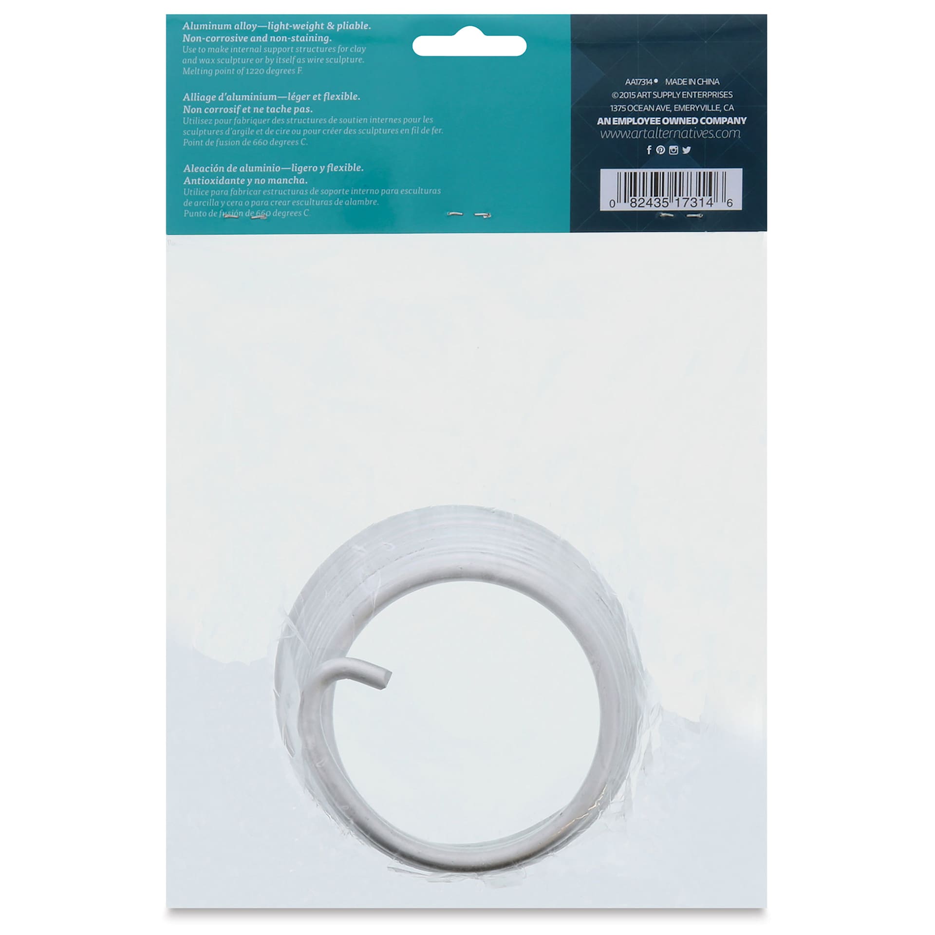 Art Alternatives Armature Wire - 2 gauge, 10 ft (Back of package)