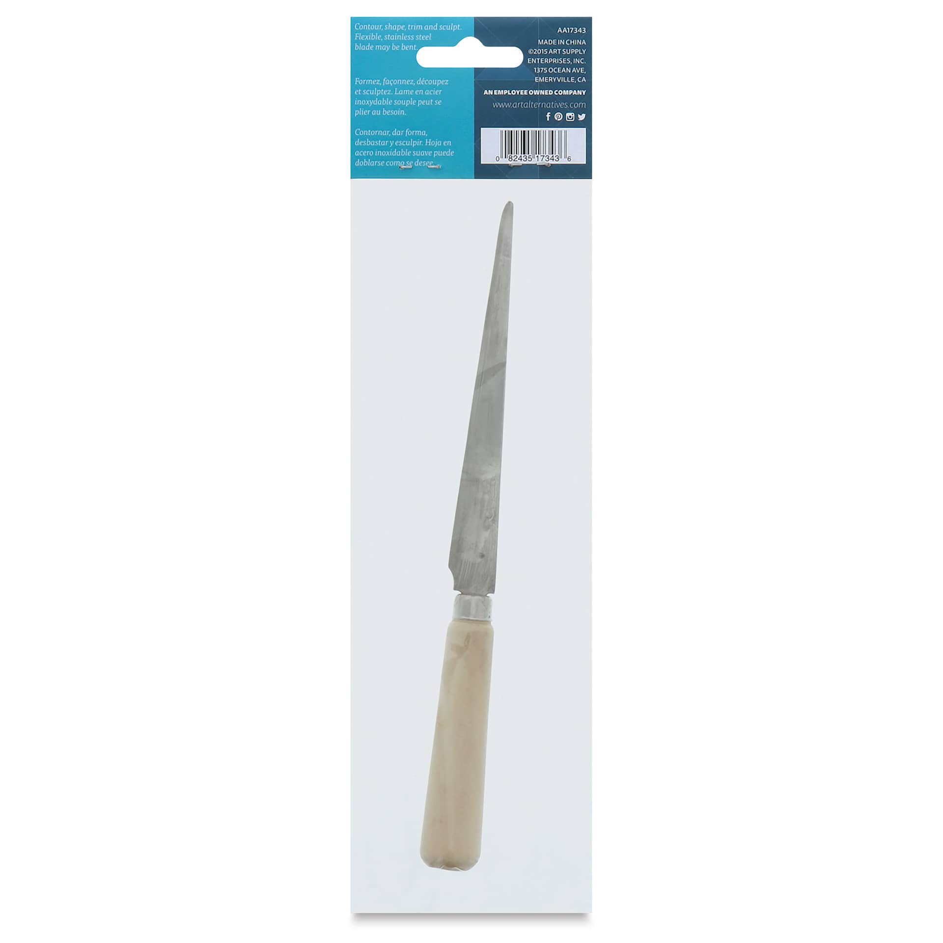 Art Alternatives Fettling Knife - Soft, 4-3/4" (Back of package)