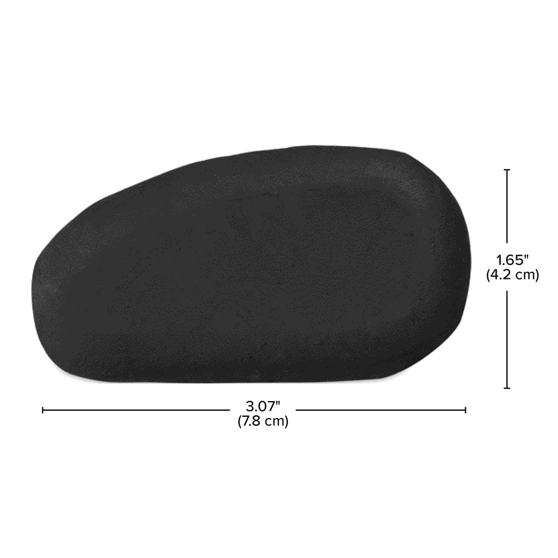 3.07" (7.8 cm) x 1.65" (4.2 cm).