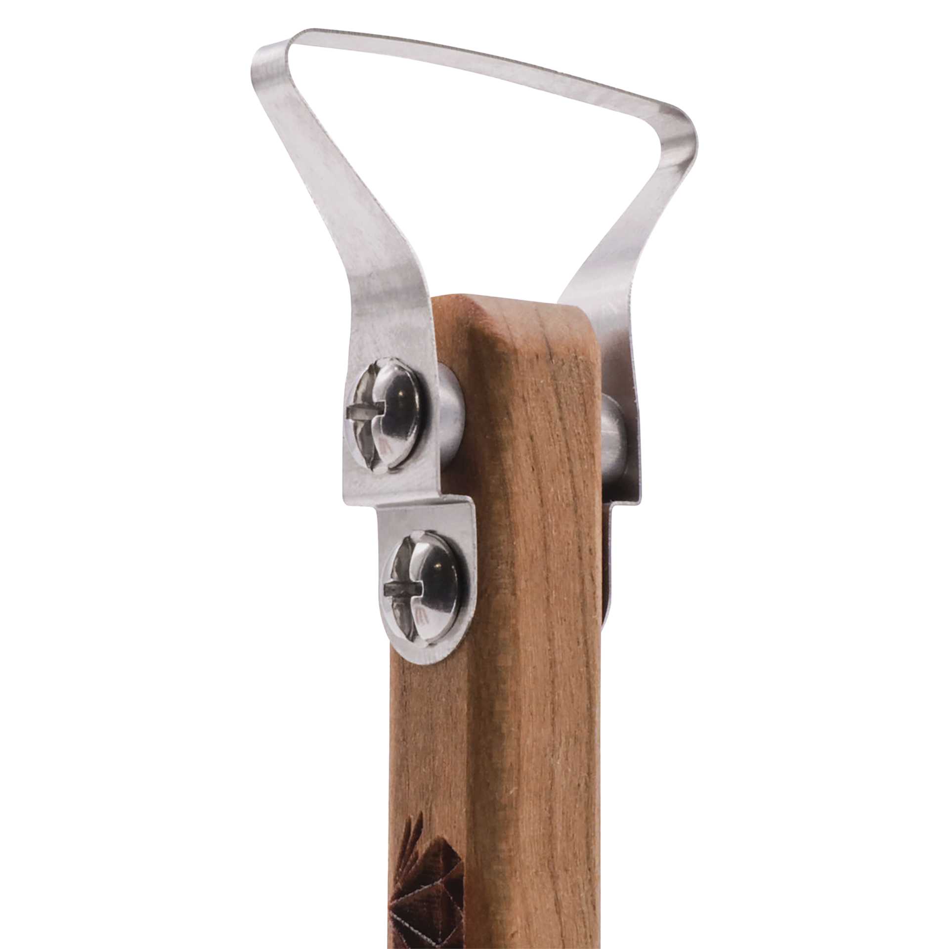DiamondCore Pottery Trimming Tool - T203, XL Wedge w/ Small Paddle Handle - close-up of tip, angled
