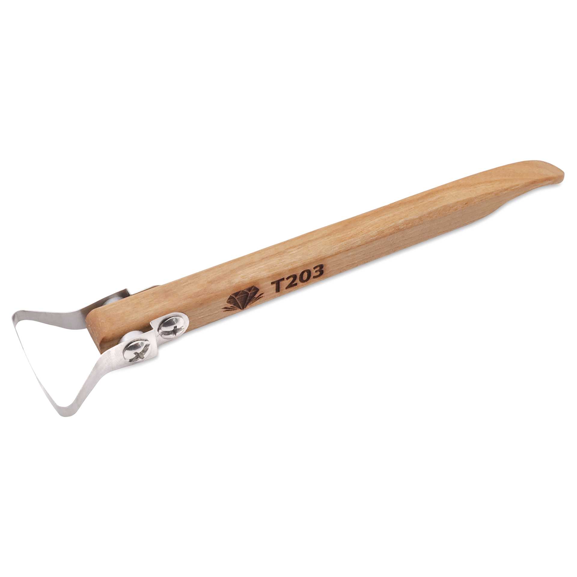 DiamondCore Pottery Trimming Tool - T203, XL Wedge w/ Small Paddle Handle