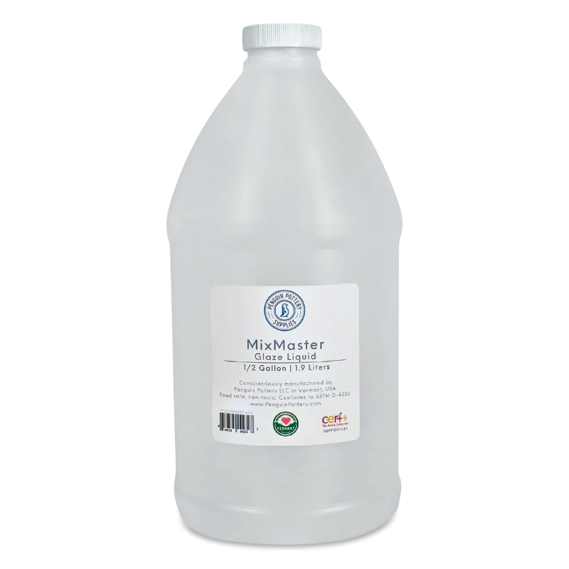 Penguin Pottery MixMaster Glaze Liquid - 1/2 Gallon Jug