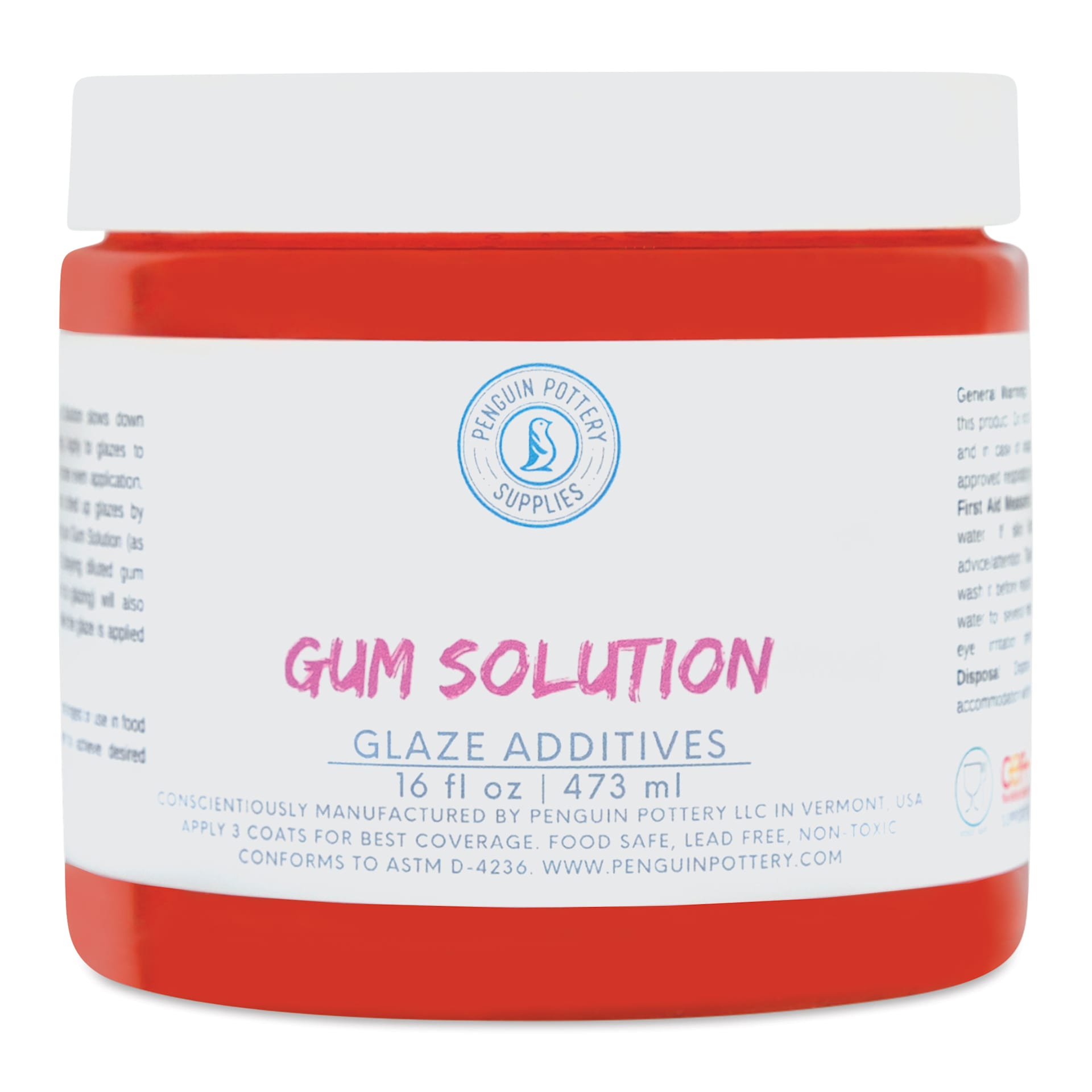 Penguin Pottery Gum Solution - 16 oz Jar