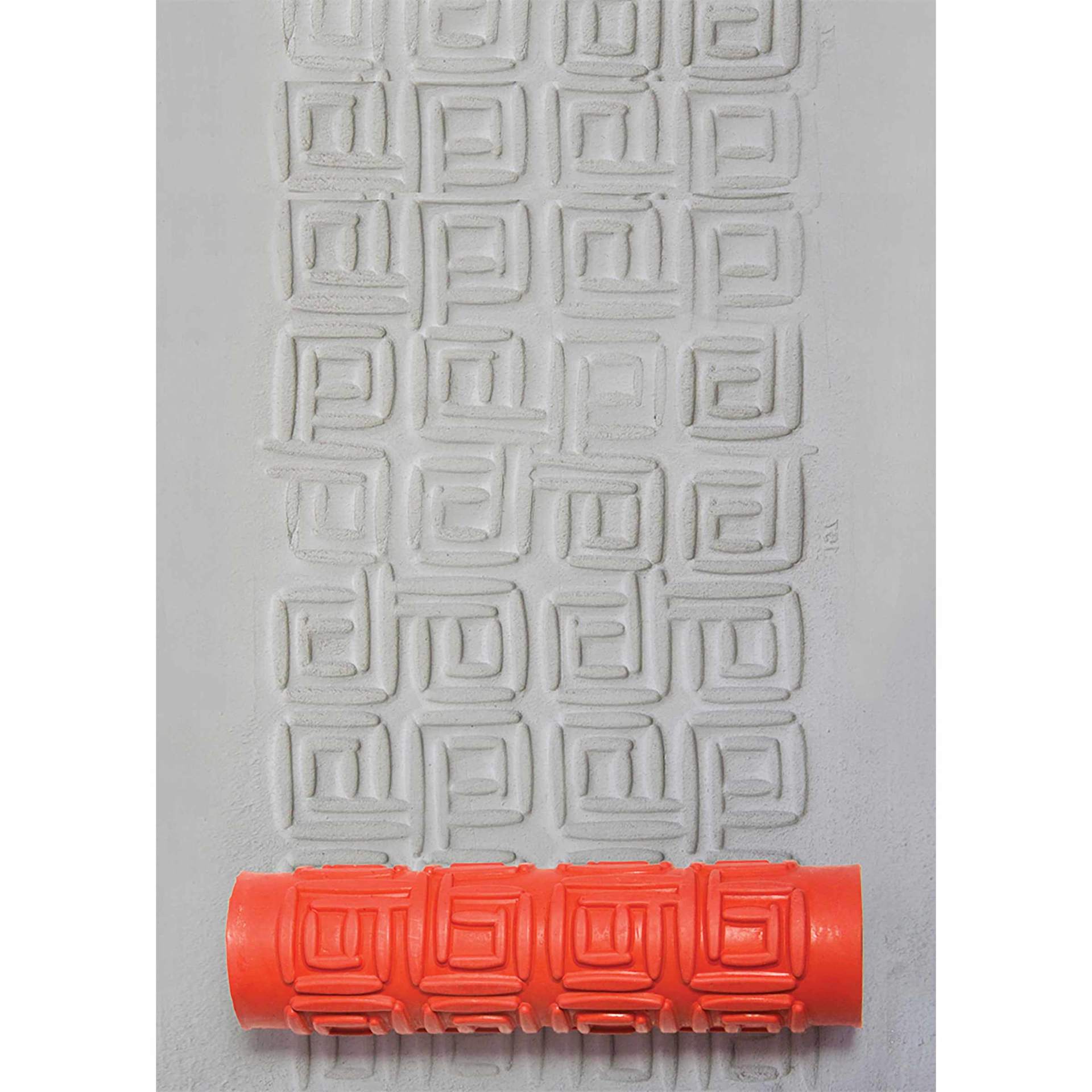 Xiem Tools Art Roller - Key Fret applied to clay with roller