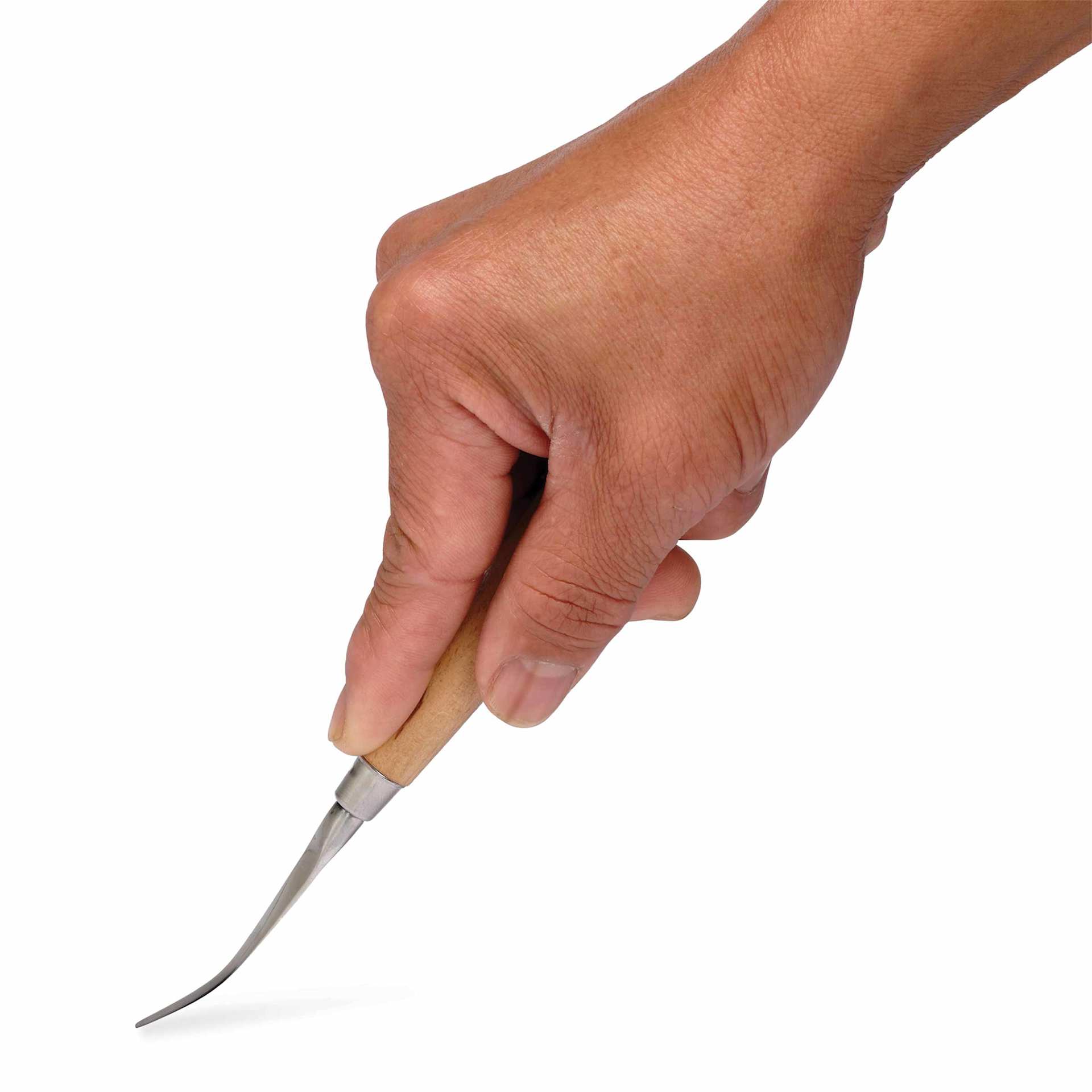 Xiem Tools Potter's Fettling Knife - Double Edge, 2" Blade being held