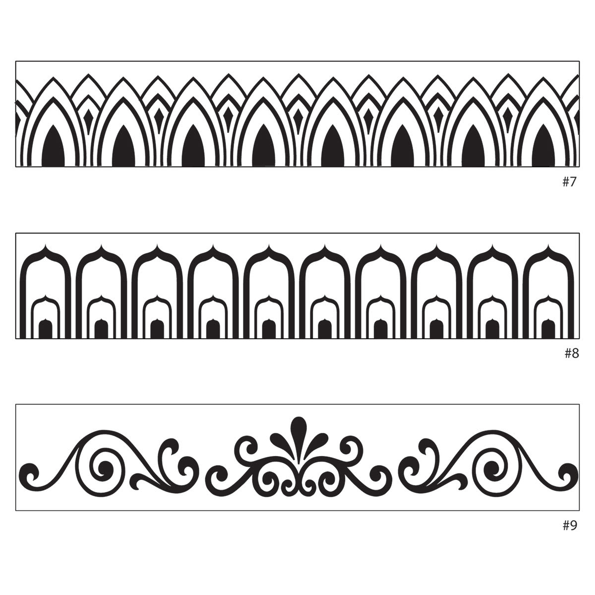 Xiem Mini Art Roller - Scrollwork designs for Set C Rollers shown