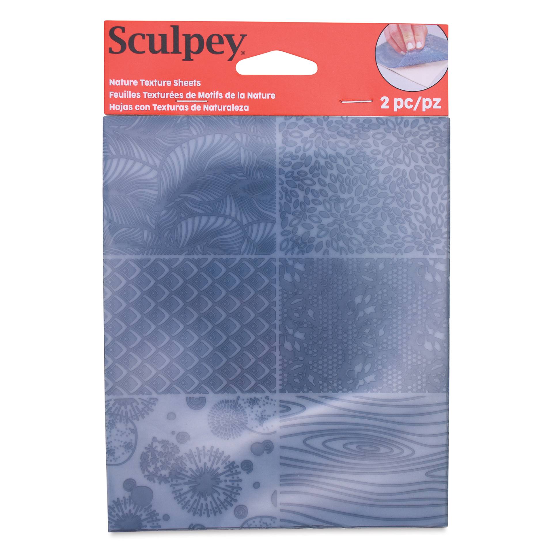 Sculpey Texture Sheets - Pkg of 2, Nature, 6-1/8" x 5" front of packaging