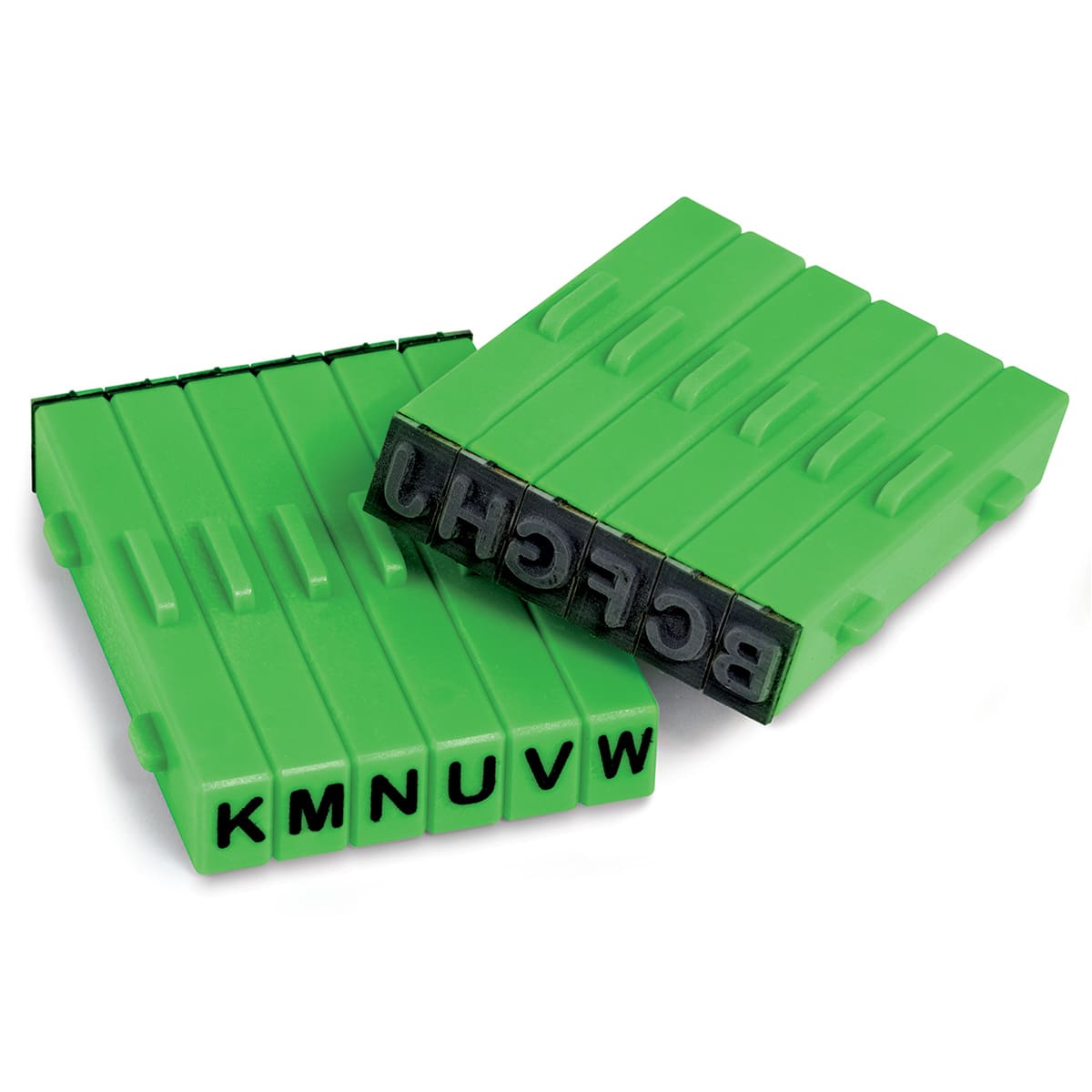 Xiem Tools Attachable Stamp Set - Set of 12, Uppercase Letters showing both ends