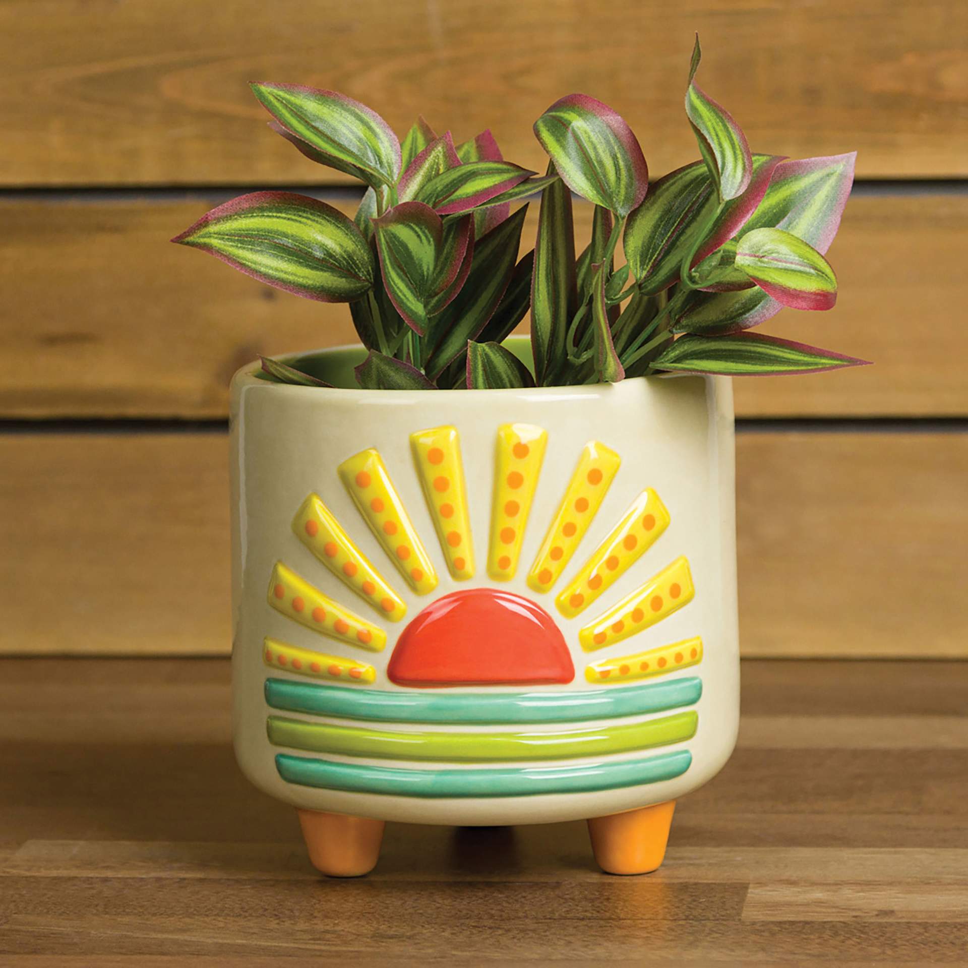 Mayco Earthenware Bisque Footed Containers - Sun, Pkg of 6 - finished example