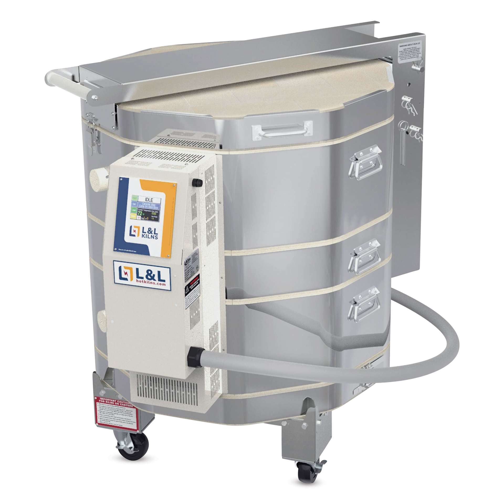 L&L Rolling Kiln Stand - 10-Sided holding up kiln (not included)