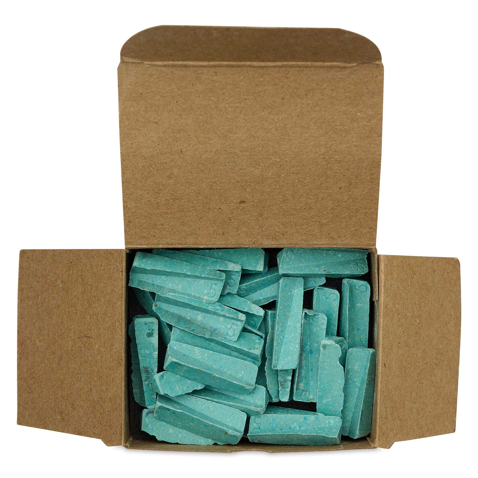 Orton Small Pyrometric Cones, Cone 5, Box of 50 - open packaging with contents, from above