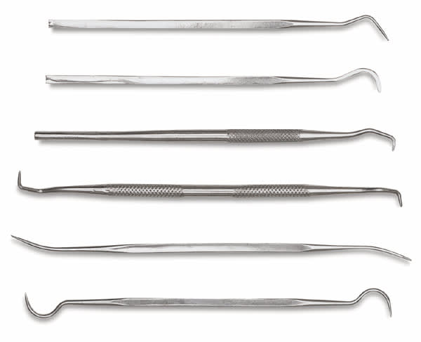 Hawk Wax and Plaster Carving Tools - Picks, Set of 6