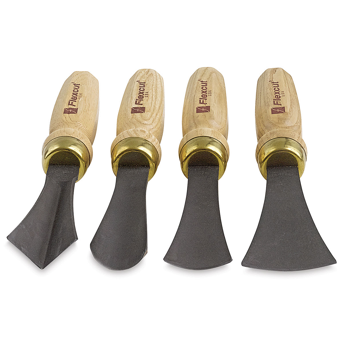 Flexcut Mallet Tools - Set of 4 tools from Sculptor’s Set shown in row