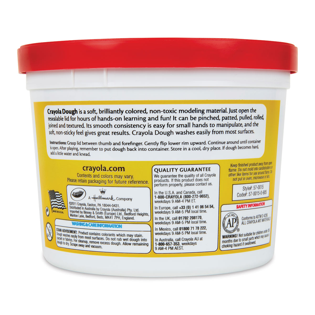 Crayola Dough - 3 lb, Red, back of the packaging