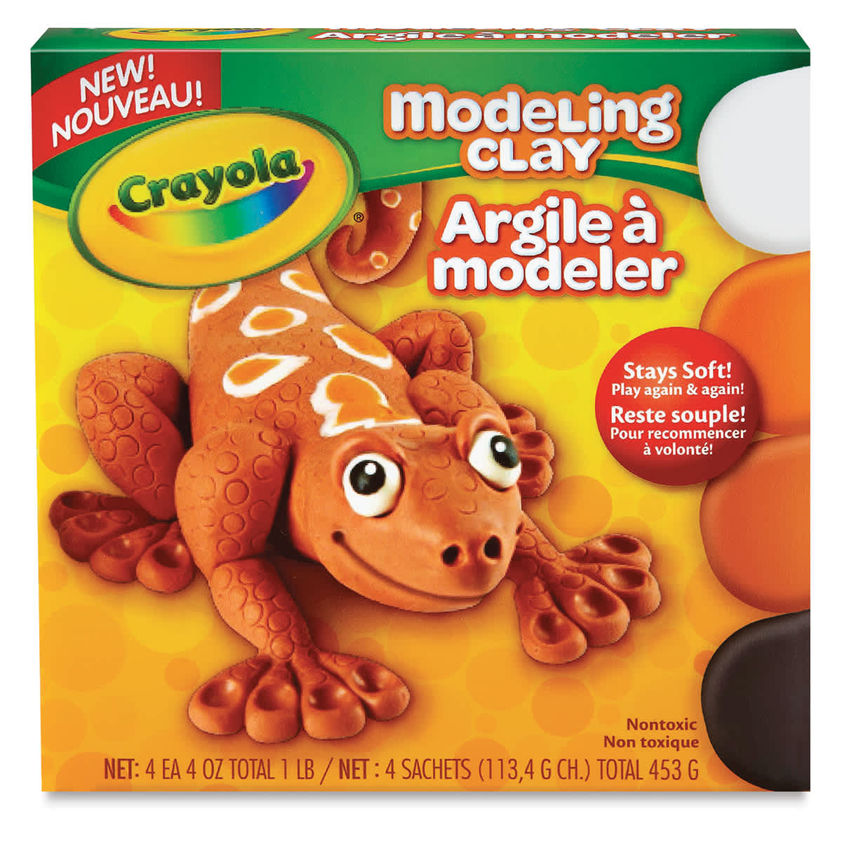 Crayola Modeling Clay - Neutral Colors, 1 lb, Set of 4, front of the packaging